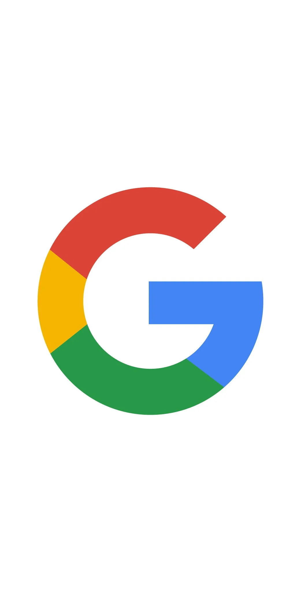 Google logo with a multicolored 'G' in red, yellow, green, and blue.