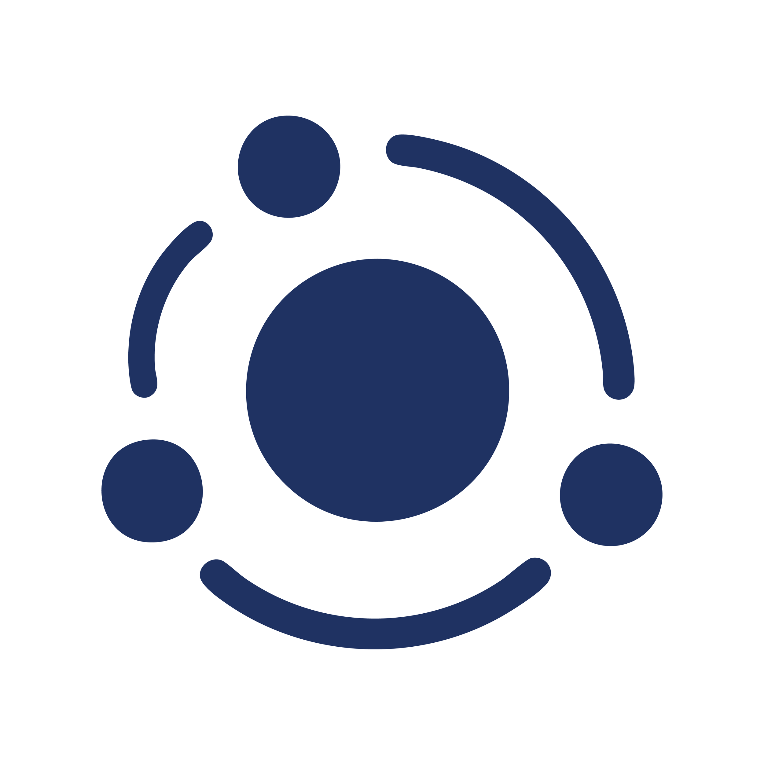 Icon of three connected circles representing connectivity or network.