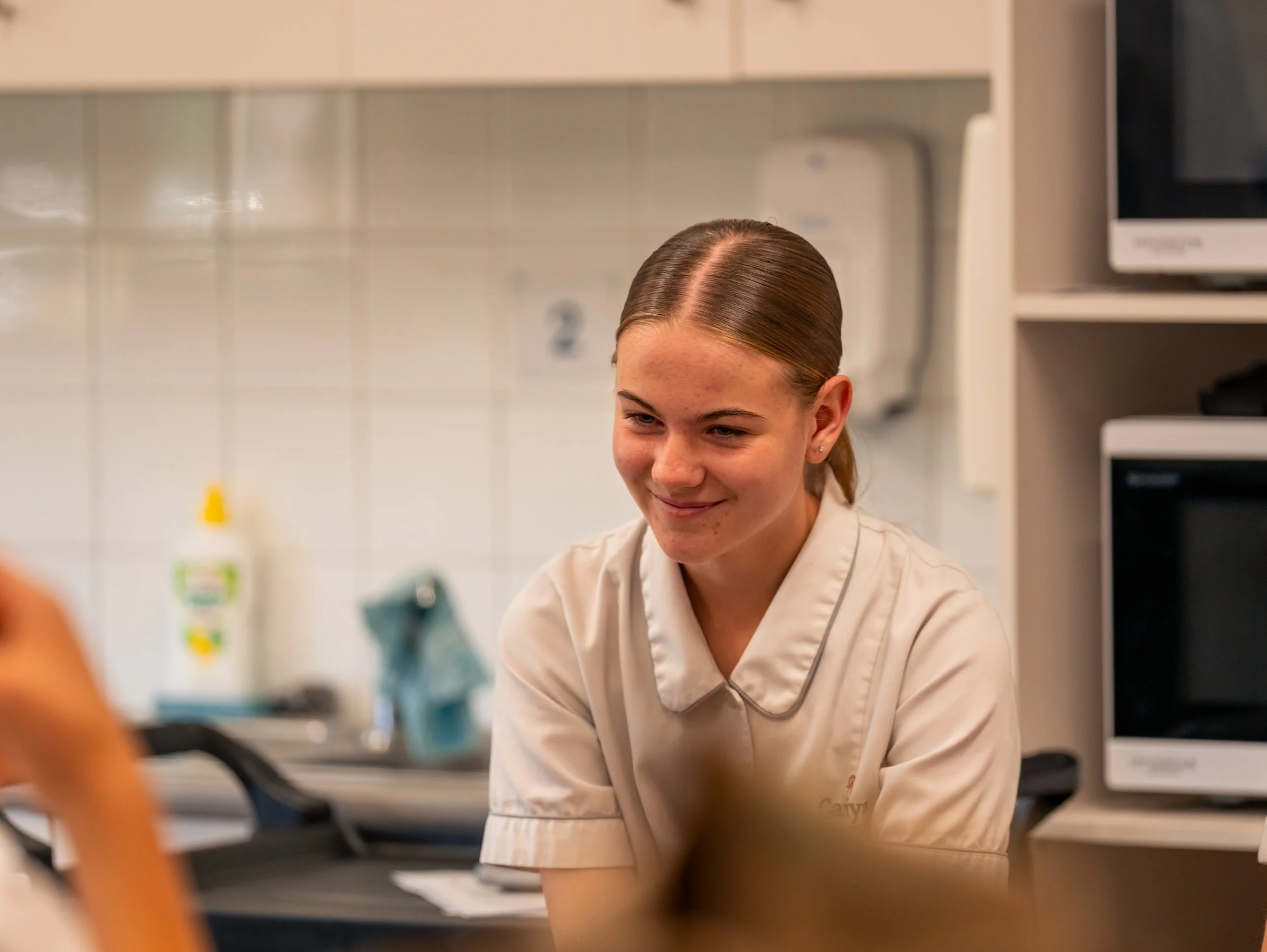 A senior School student in a food technology class at Carinya Christian School, Gunnedah.