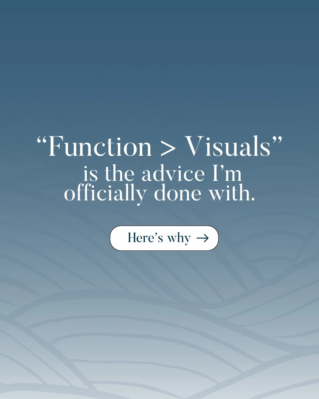I keep hearing this line since I started building websites:
&ldquo;Function matters more than visuals.&rdquo;

And listen&hellip; I get the heart behind it. They&rsquo;re talking about clarity, messaging, user flow and all the things I also care deep
