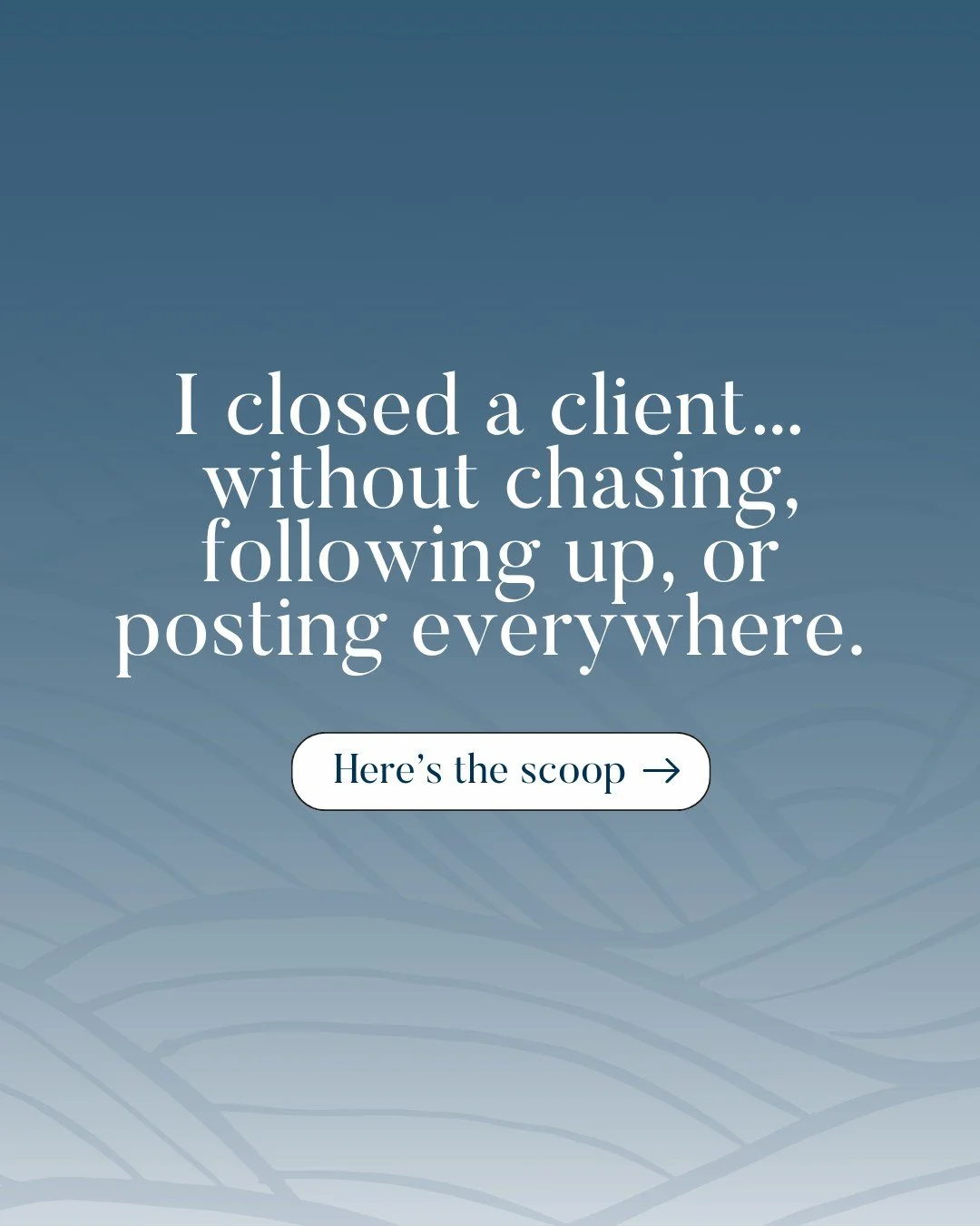 I didn&rsquo;t close this client by chasing, following up, or posting everywhere.

She found my work. She clicked through. She read my case studies. And by the time she messaged me, she was already decided.

This wasn&rsquo;t about being &ldquo;more 