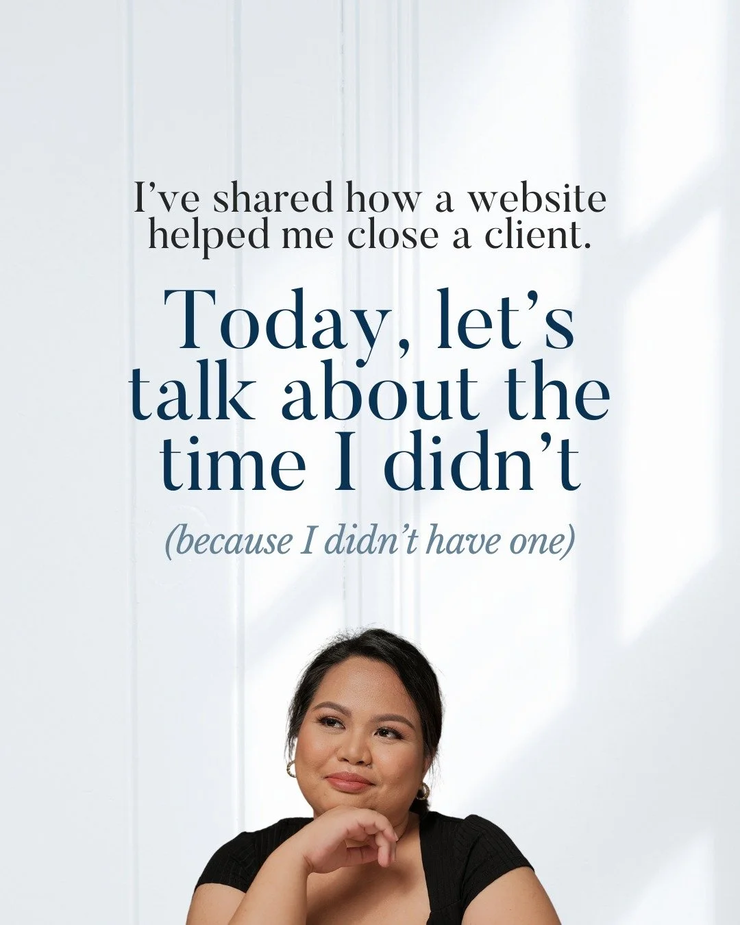 The other day, I shared how having a website helped me close a client. I have story which is the complete opposite - I didn't close one because I don't have my own website.

When I was just starting out, I offered my services to someone. She asked fo