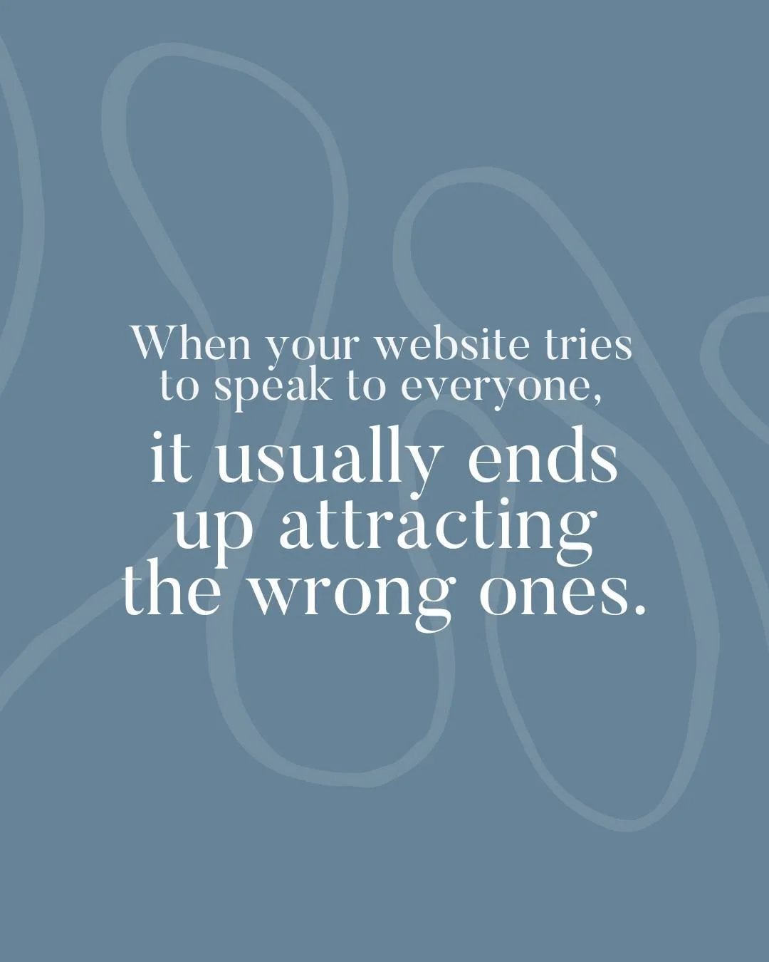 If you keep updating your website to cater to everybody, don't expect to attract people who are truly aligned.

Yes, it's your mission to create impact. Yes, it's your mission to touch a lot of lives.

And sure (although I don't recommend), you can c