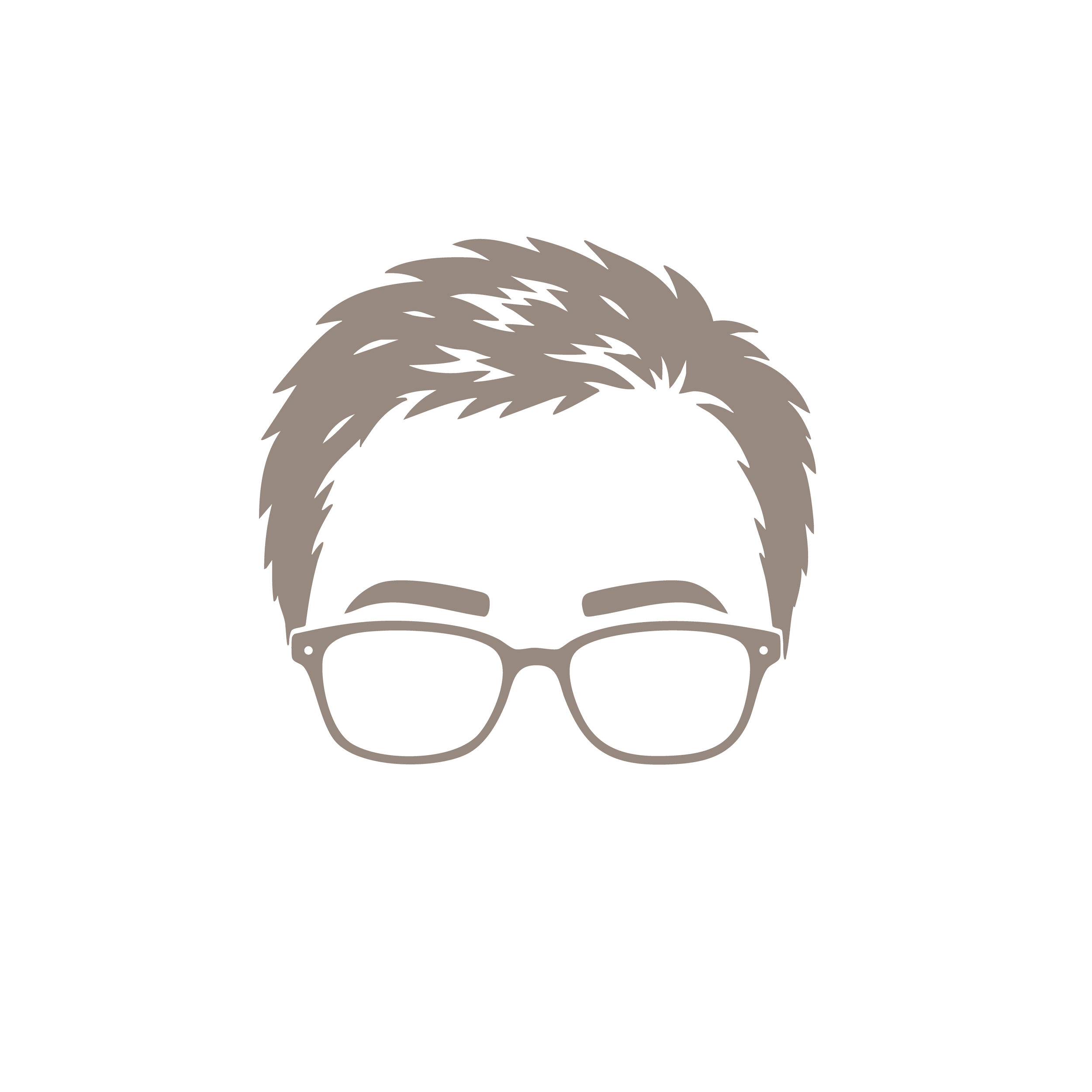 Illustration minimaliste d'un crâne humain avec des cheveux en style épuré.