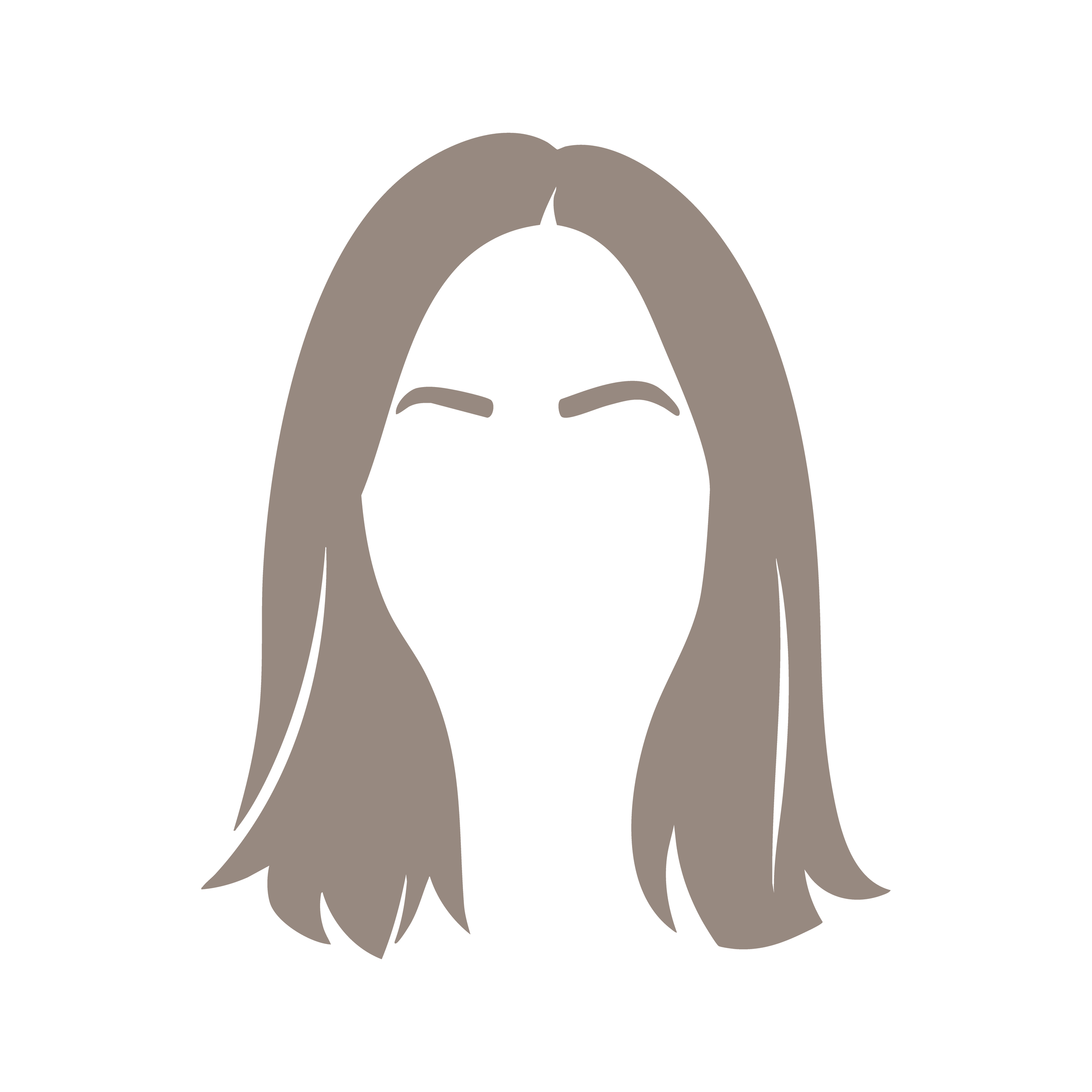 Dessin stylisé représentant une tête de chat avec un visage souriant, des yeux fermés et de longues moustaches, dans des tons de gris et blanc.