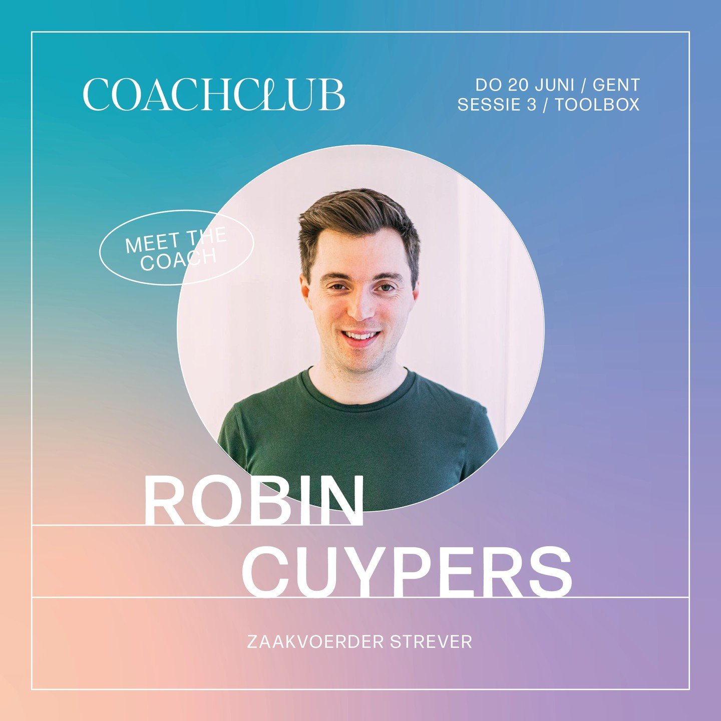 MEET THE COACH &bull; ROBIN CUYPERS

Zaakvoerder van Strever

Expertise in prijszetting, prijscommunicatie en kostprijsberekening.

LET&rsquo;S MEET, GET COACHED BY ROBIN!
Inschrijven kan via onze website.

-

@itsrobincuypers @strever.be 
#coachingt