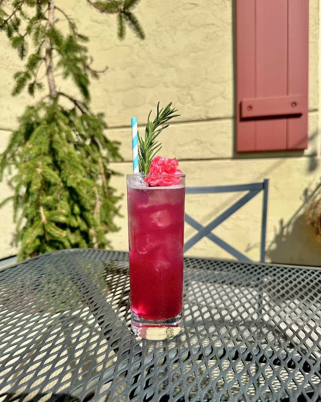We&rsquo;ve got the perfect cocktail special for a sunny day like this ☀️ Come grab a seat on the patio and enjoy a refreshing blend of gin, St-Germain, falernum, butterfly pea flower, cassis noir, lemon, and lavender.