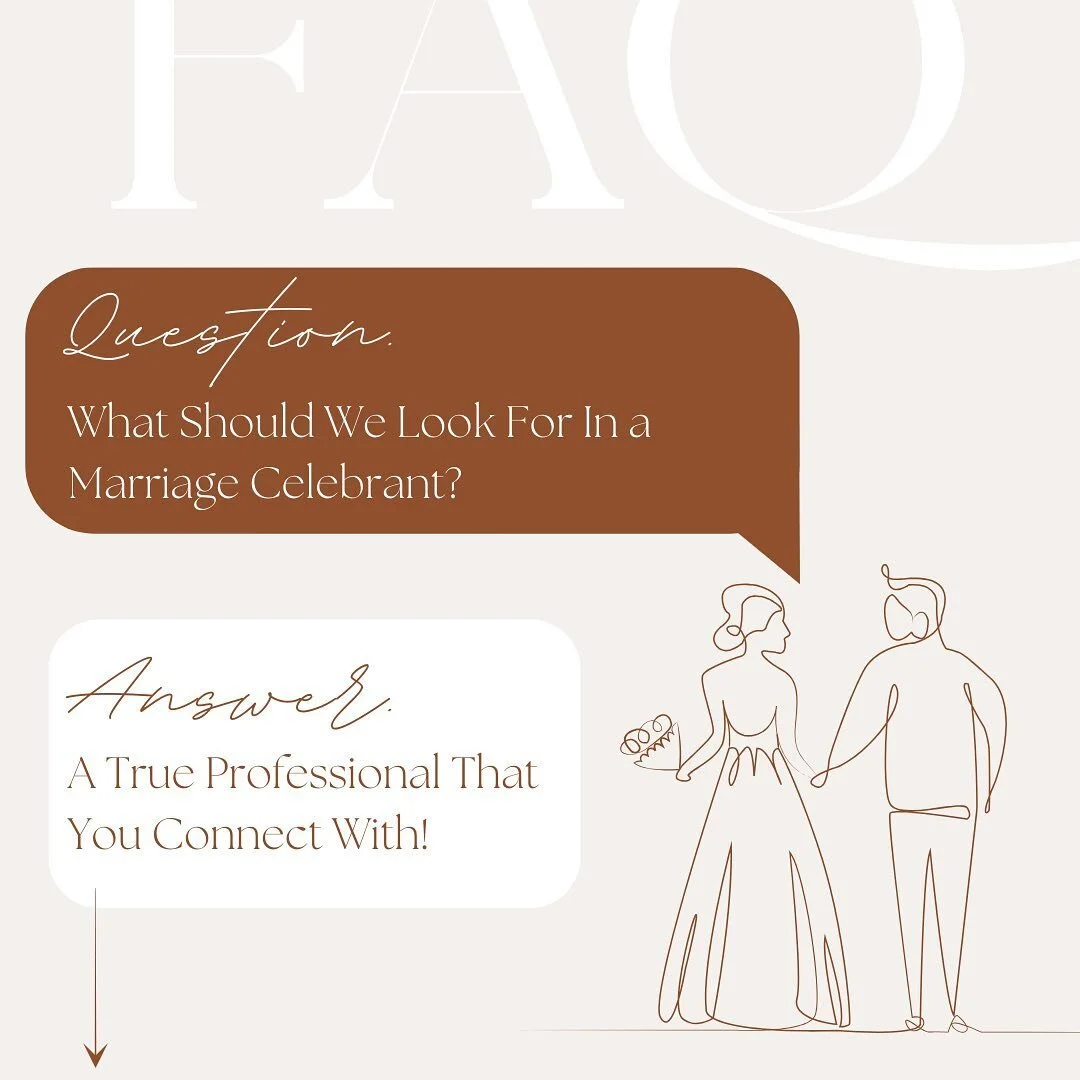 WHAT SHOULD WE LOOK FOR IN A MARRIAGE CELEBRANT? ✨
First and foremost - a true professional!! A great celebrant will not only create and deliver an incredible ceremony; however they will work with your entire team of suppliers to execute your visi
