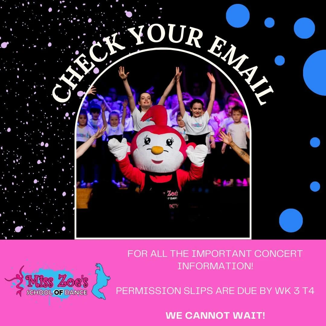 📬 Check Your Inbox - Exciting Concert News! 🎉

Details about our end-of-year shows are in your email!
📧 Be sure to read through the info carefully as we have introduced a CONCERT PAYMENT rather than packages this year, to make the process easier f