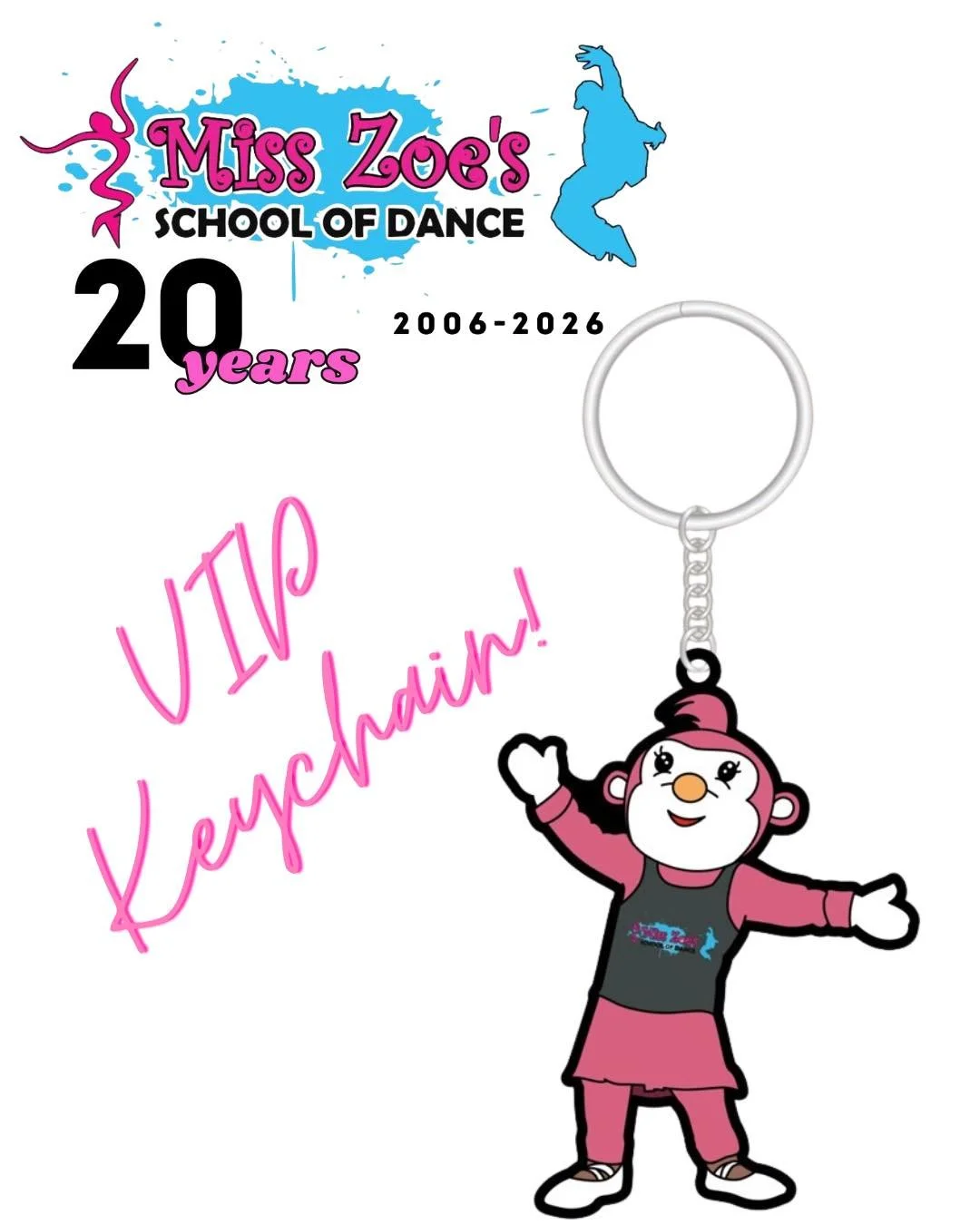 🎉 Miss Zoe&rsquo;s 20th Anniversary VIP Exclusive! 🎉

We&rsquo;re celebrating 20 amazing years with something extra special for our VIPs in 2026&hellip; introducing the Miss Monkey Keychain! 🐒💖

This adorable keepsake (and other VIP perks!) is on