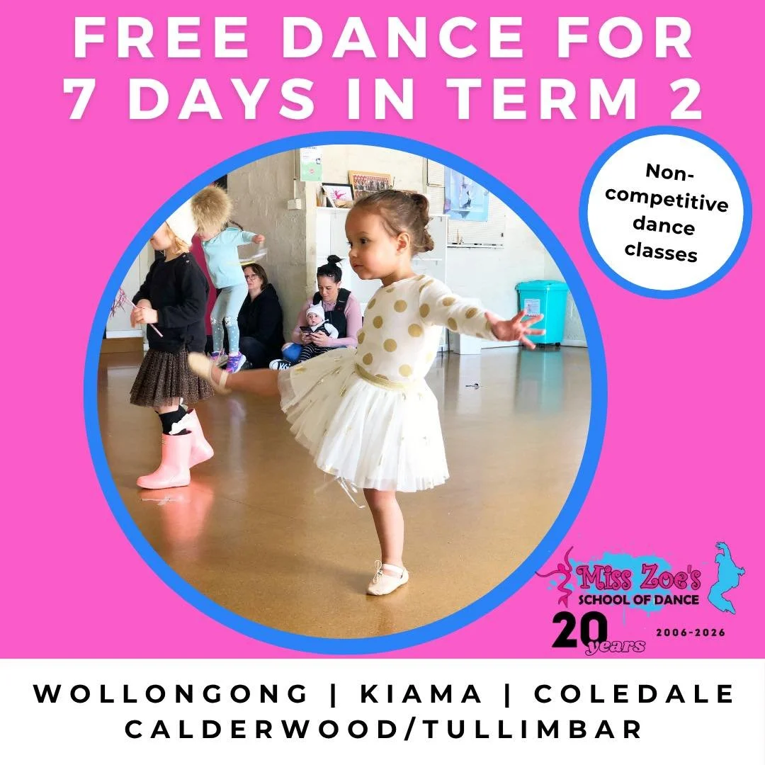 ⭐️7-Day FREE Dance Pass for Kids*⭐️

Not sure if dance is right for your child? That&rsquo;s okay! Give them a full 7-day free pass to try our classes&mdash;no pressure, no competitions, just fun, movement, and new friendships.

Ages 1&ndash;5 welcom