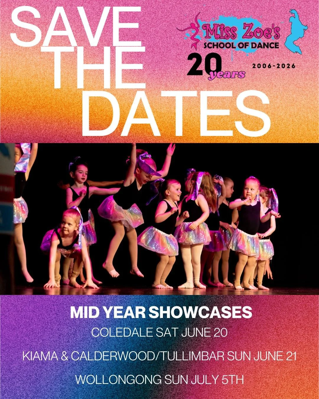 We are so excited for our upcoming mid year showcases!!! Be sure to pop the dates in your diary🩷💙 Tickets go on sale May 18.