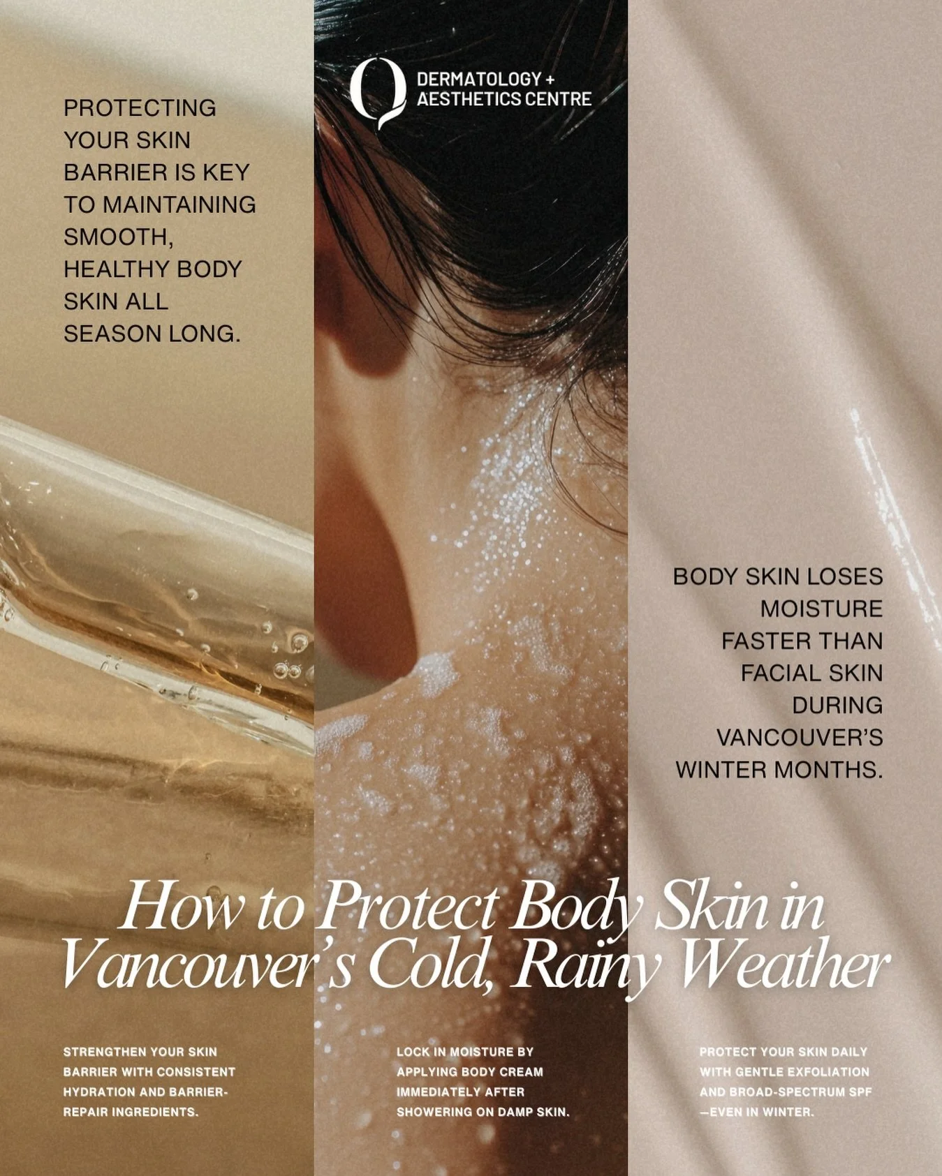 How to Protect Body Skin in Vancouver&rsquo;s Cold, Rainy Weather

Vancouver winters may look humid, but your skin still loses moisture quickly&mdash; especially on the body. Cold temperatures, constant rain, wind, and indoor heating all weaken the s