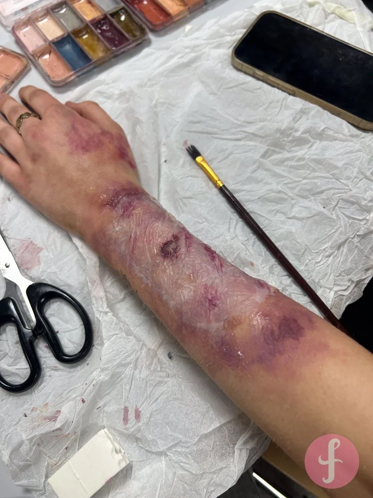 SFX examen ✨ een karakter met realistische “water damage” effecten en make-up detail 🎬