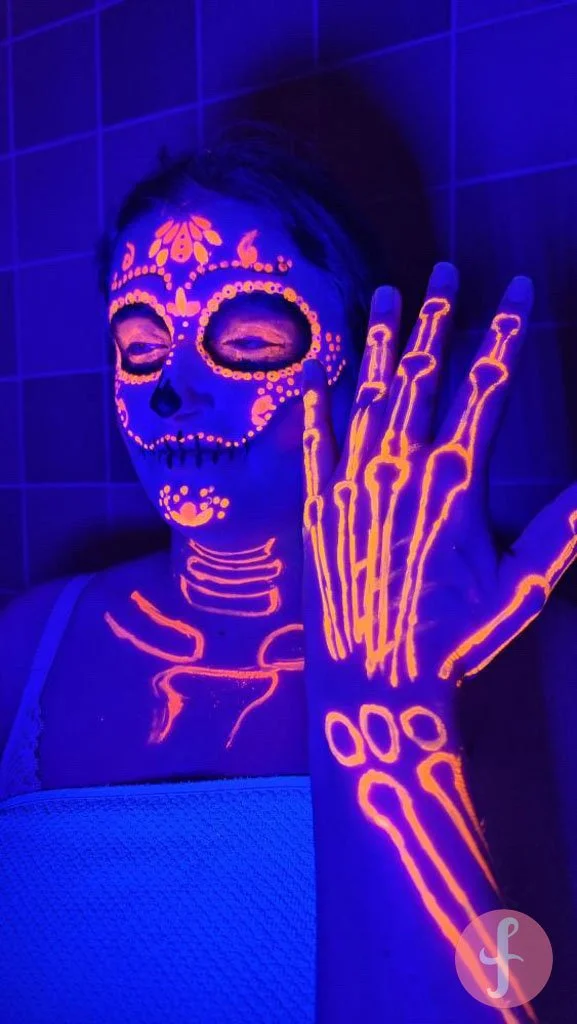 Sugar skull face & bodypaint ✨ een kleurrijke ode aan leven en herinnering 💀🌸