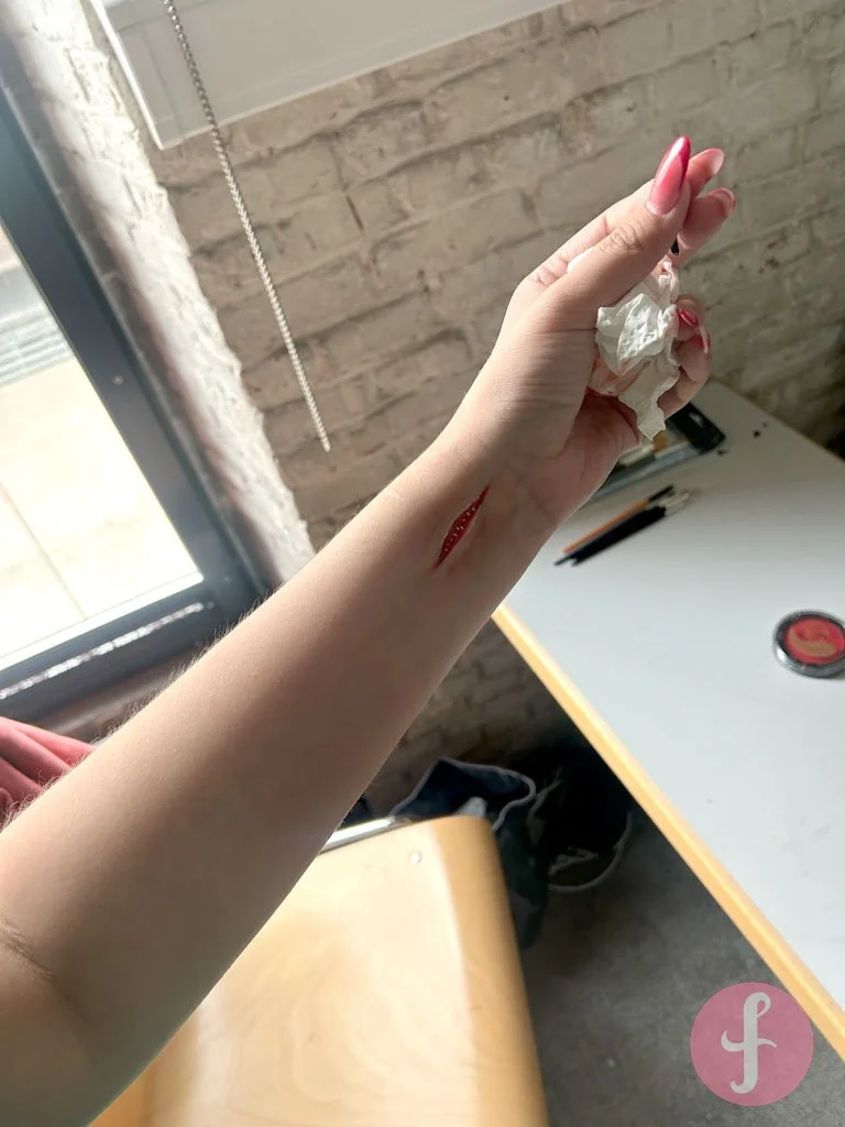 SFX Halloween ✨ een realistische 3D wonde gecreëerd met waterverf