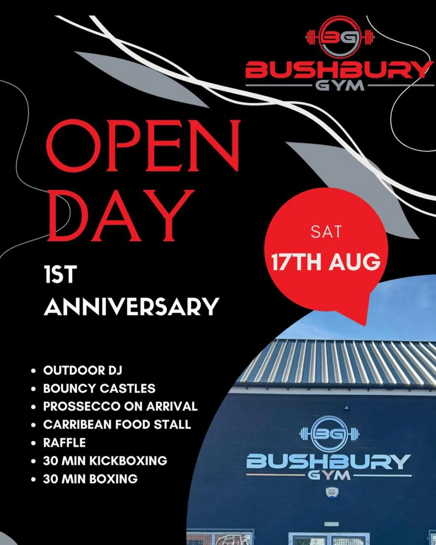 🎉🎈 Celebrate Bushbury Gym&rsquo;s 1st Anniversary with Us! 🎈🎉

We&rsquo;re excited to announce our Open Day and 1st Year Anniversary on Saturday, 17th August! Join us for a day filled with fun, food, and fitness. Here&rsquo;s what we have lined u