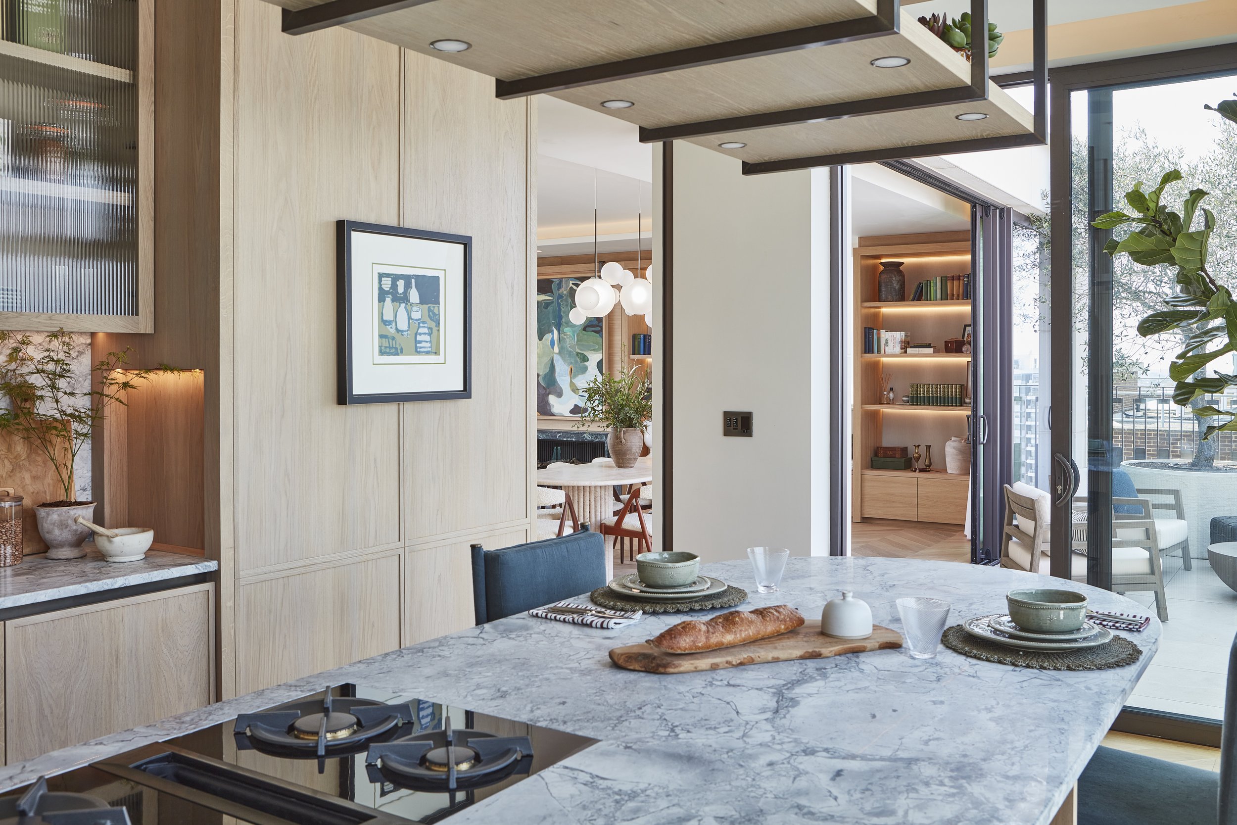 A designer kitchen with a world famous view over Lords Cricket ground ...
