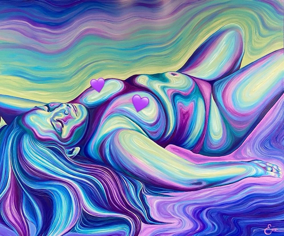 Long time no see!! 💜 I&rsquo;m back and I want to show you my latest commission. This one is so special -I was allowed so much artistic freedom that I really let my brushstrokes go free ✨ I love this background and the way it brings her peaceful ene