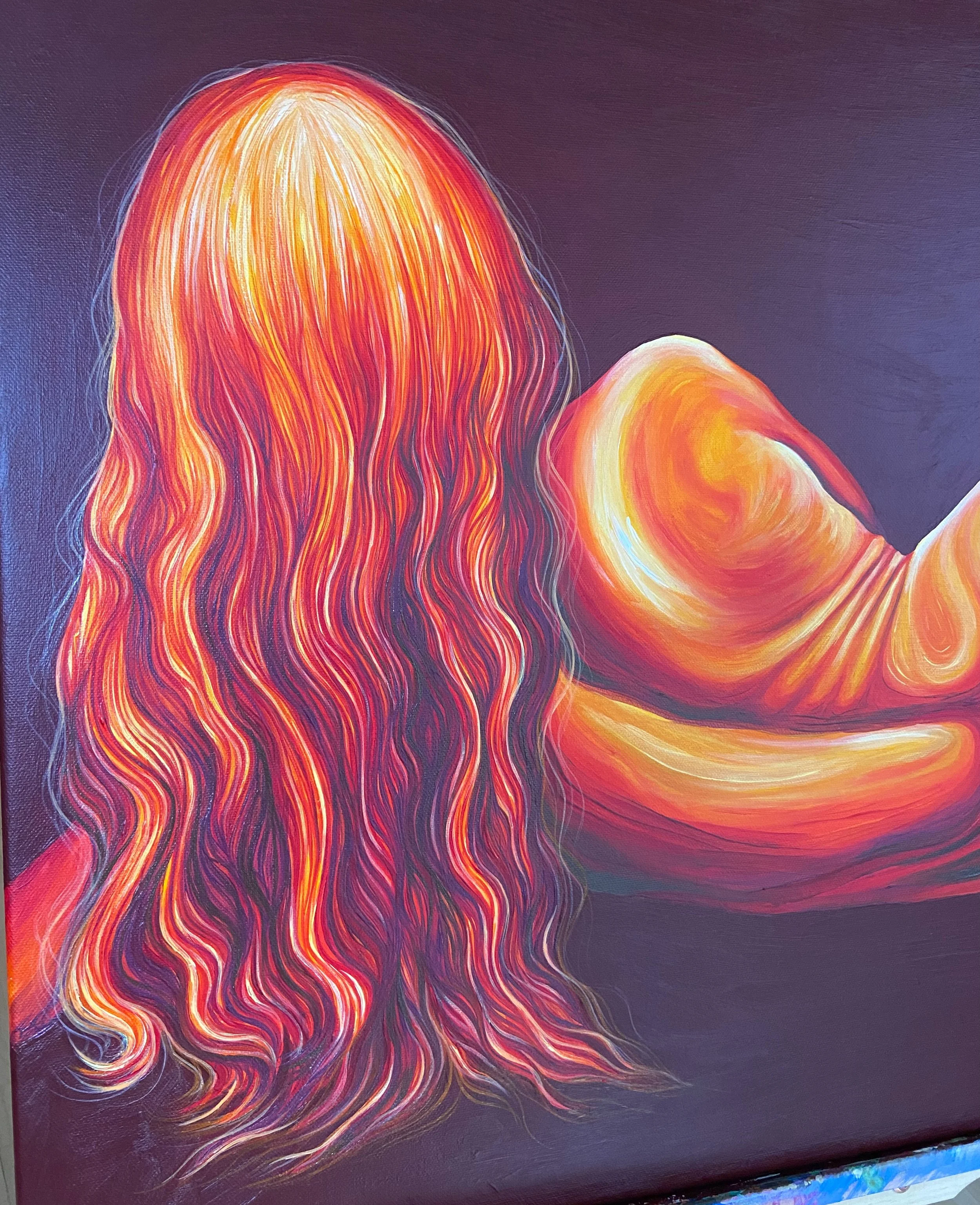 a few finishing touches away ✨🤎
&bull;
&bull;
&bull; 
art painting drawing reels fyp portrait female art colorful art surreal art decor interior emerging artist kunst copenhagen