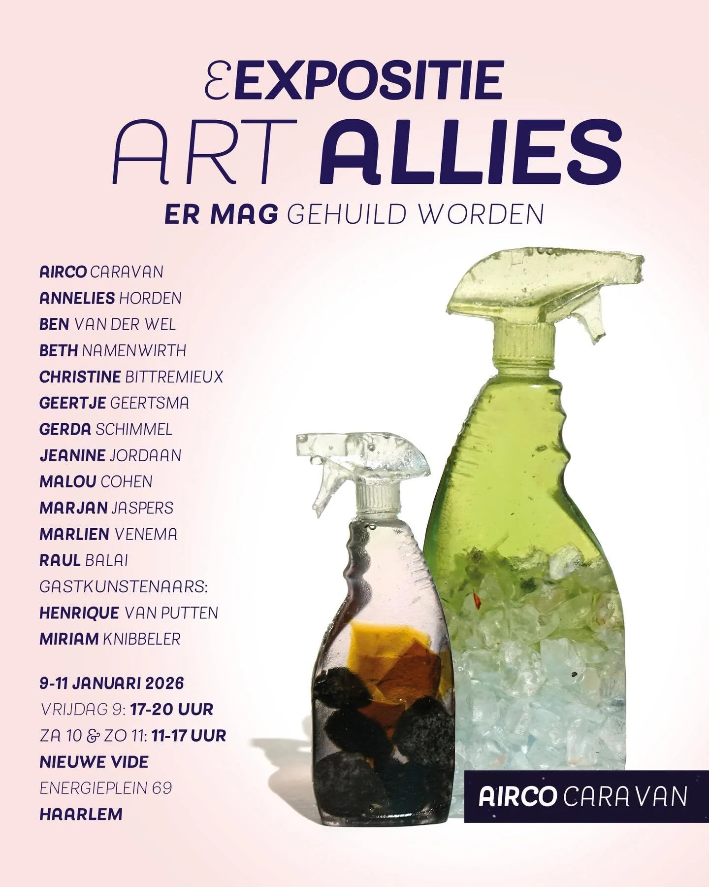 😭Opening this Friday, January 9, 5-8 pm: Er mag gehuild worden, Crying is Allowed at Nieuwe Vide, Energieplein 69, Haarlem, Netherlands. 
I will travel from (new) Harlem to (old) Haarlem, bringing art by stars from Harlem and beyond. From Harlem to 