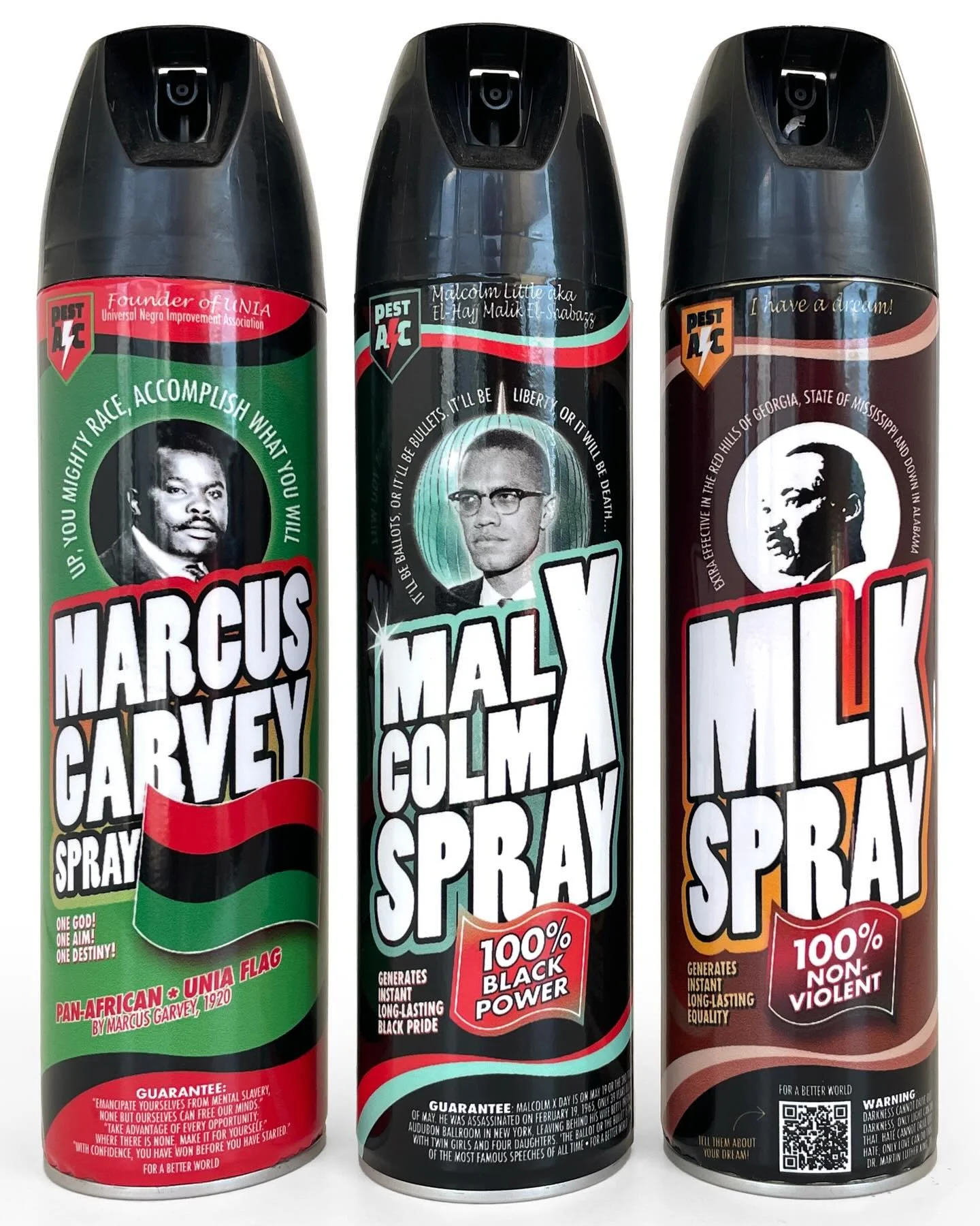 Power Trio 2 - Marcus Garvey, Malcolm X, and Martin Luther King Jr. 
🖤Black History Month ❤️🖤💚
Available at @tw_fineart Art Bodega, 209 E 3rd St, East Village, open every day 11am-7pm.
⚡️@Pest_AC. For A Better World
.
#BLM #Blacklivesmatter #endra