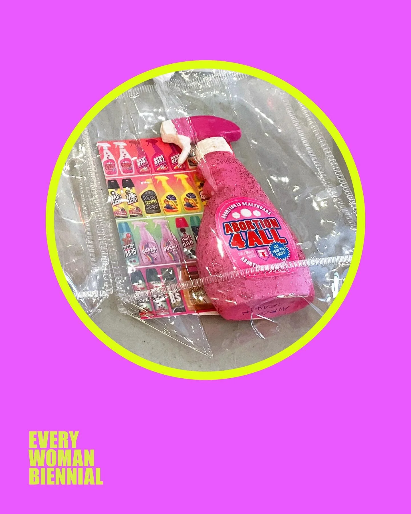 💥Art-O-Mat surprises: Who will get my babies? It was hard to let them go. 💗🥹Two people will get one of the unique handmade spray bottles WOKE NOW and ABORTION 4ALL (with glitter!). Every Women Biennial 2026. Opening Sunday, March 8, 1-6 pm on Inte