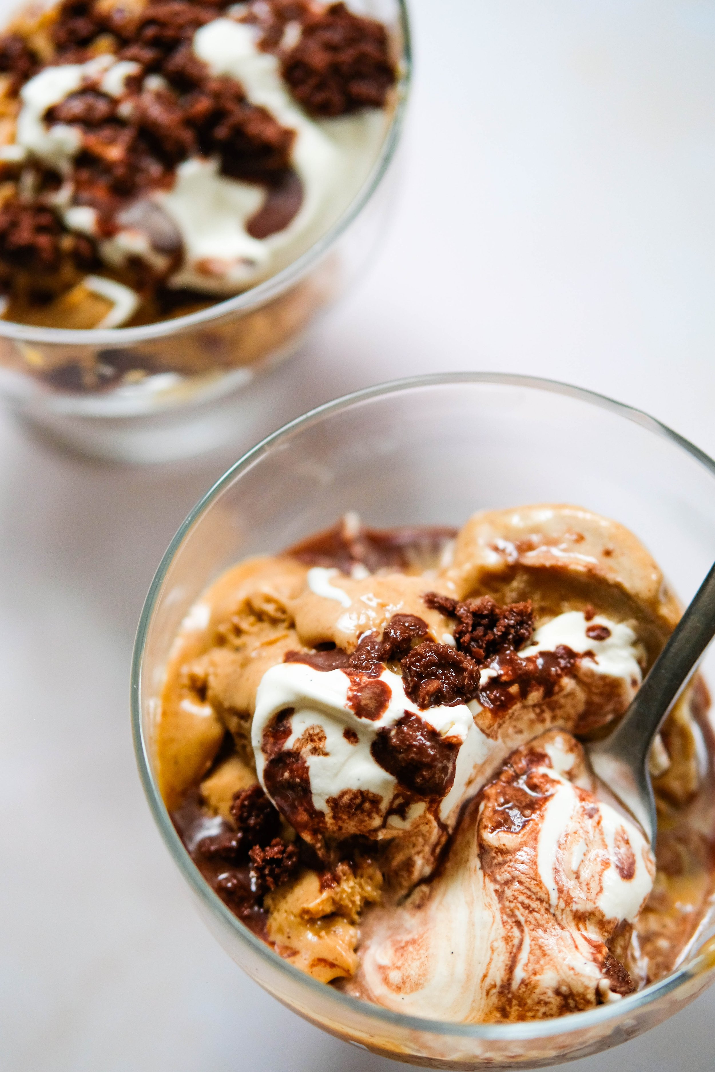 Almond Semifreddo, Chocolate Granita, & Chantilly Cream