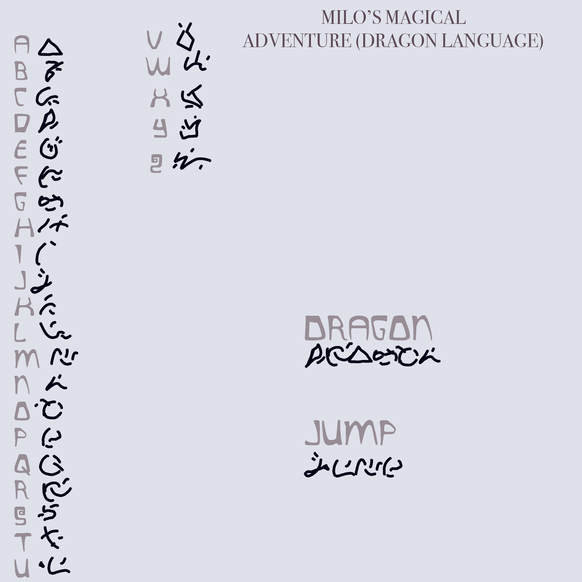 In game code alphabet Concept art (Milo's Magical Adventure 2023)