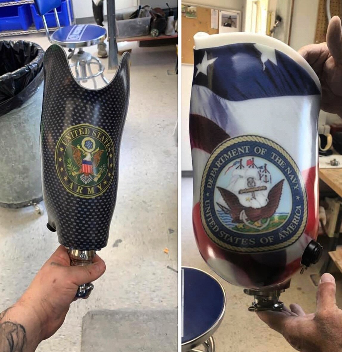 Are you Team Army or Team Navy? You gotta admit these look pretty awesome! Custom fit &amp; design from the &ldquo;artists&rdquo; at the Reach lab. #teamarmy #teamnavy 🇺🇸