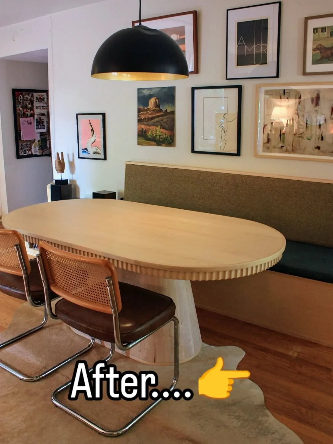 We had the privilege of crafting this dining table to match a banquet that we made a while back...

The space is such a testament to good design, bringing elements from piece to piece. 

Looking back on the original digital rendering brings a smile t