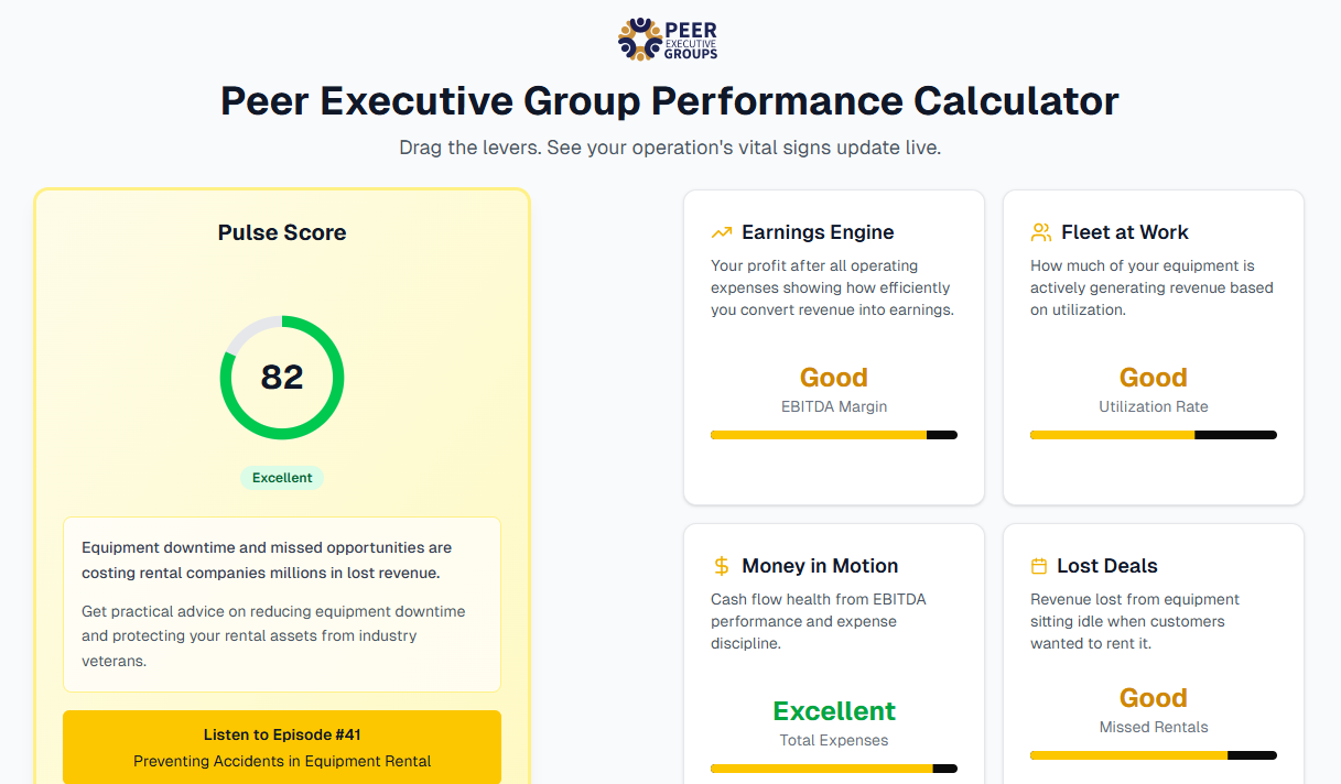 Peer Executive Groups x Quipli Performance Calculator