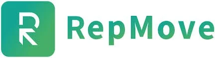 RepMove logo with a green square containing a white stylized arrow and text 'RepMove' in green.