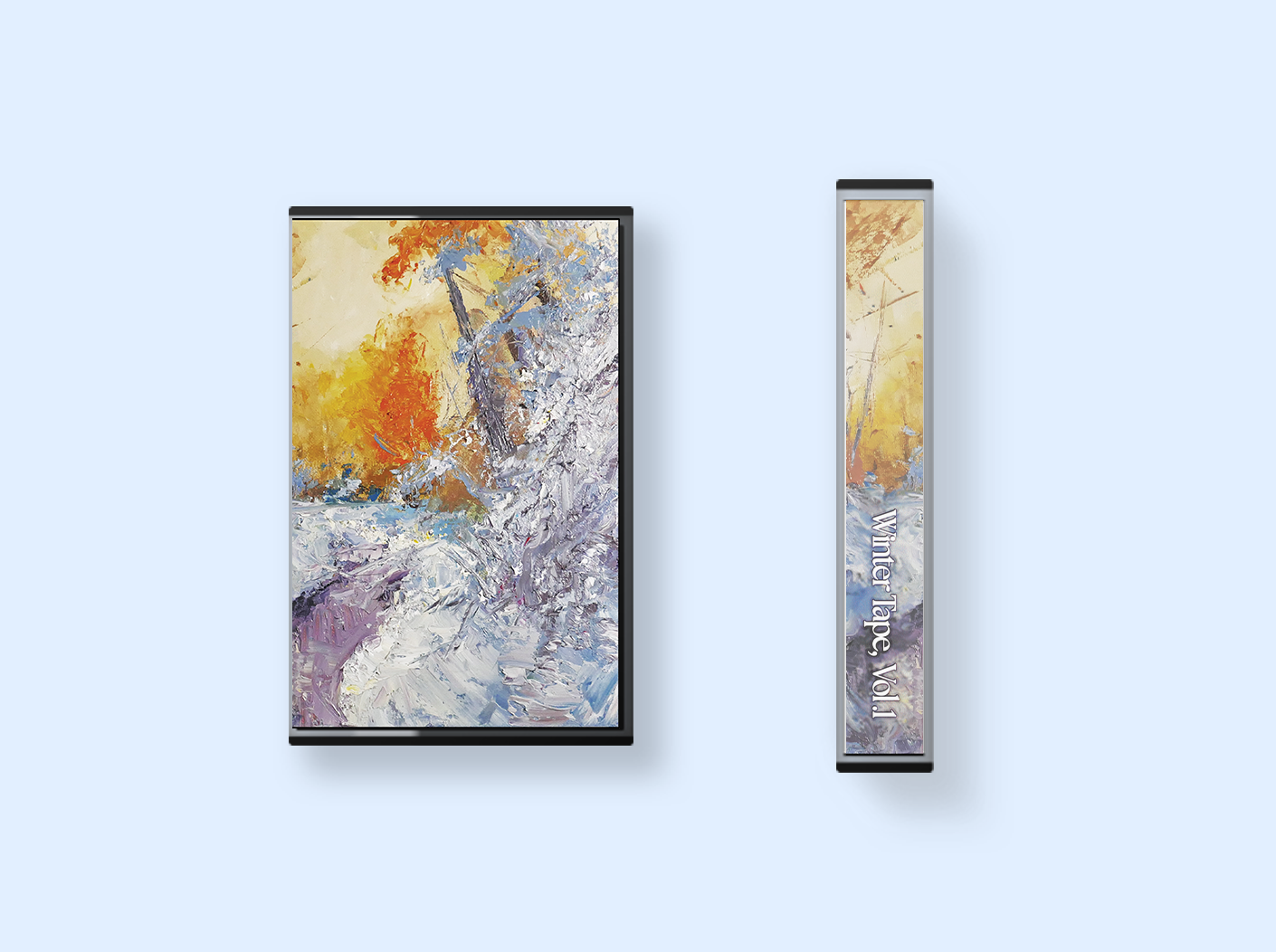 Cassette tape of 'winter tape, vol. 1' by makesnosense, released by Echo World Records, featuring lofi beats in a limited edition physical format.