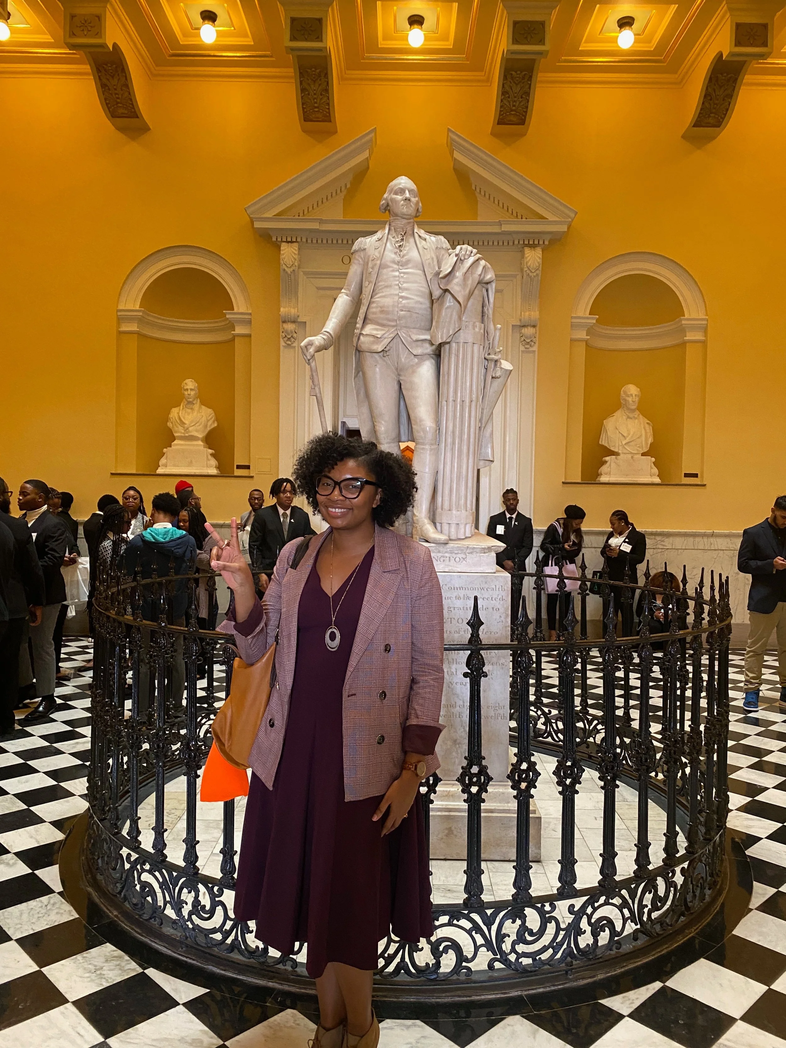 Sheri at the General Assembly building