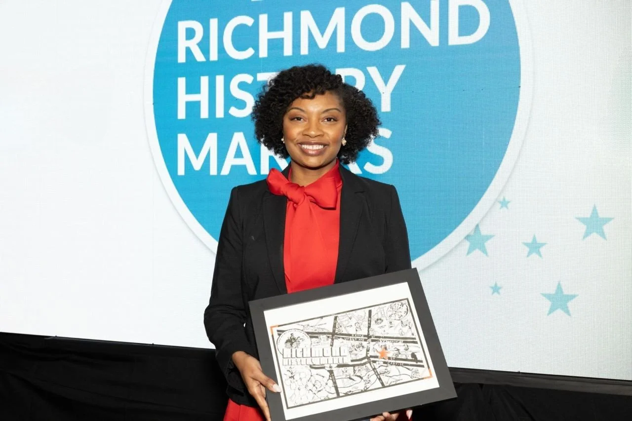 Sheri holding Richmond History Makers award