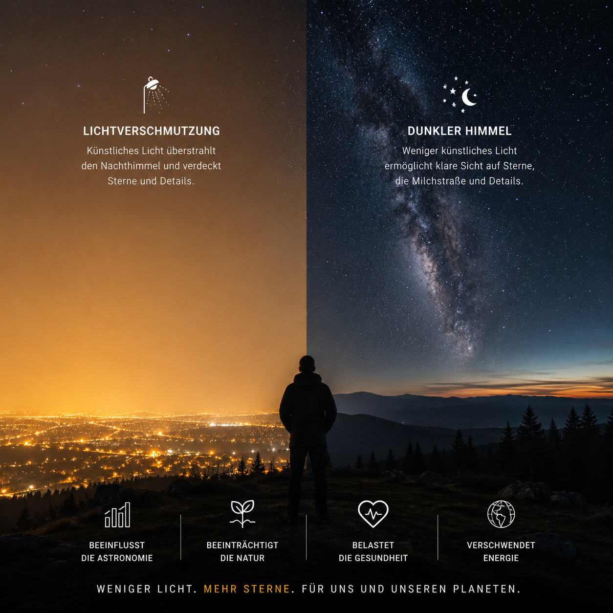 Lichtverschmutzung des Nachthimmels