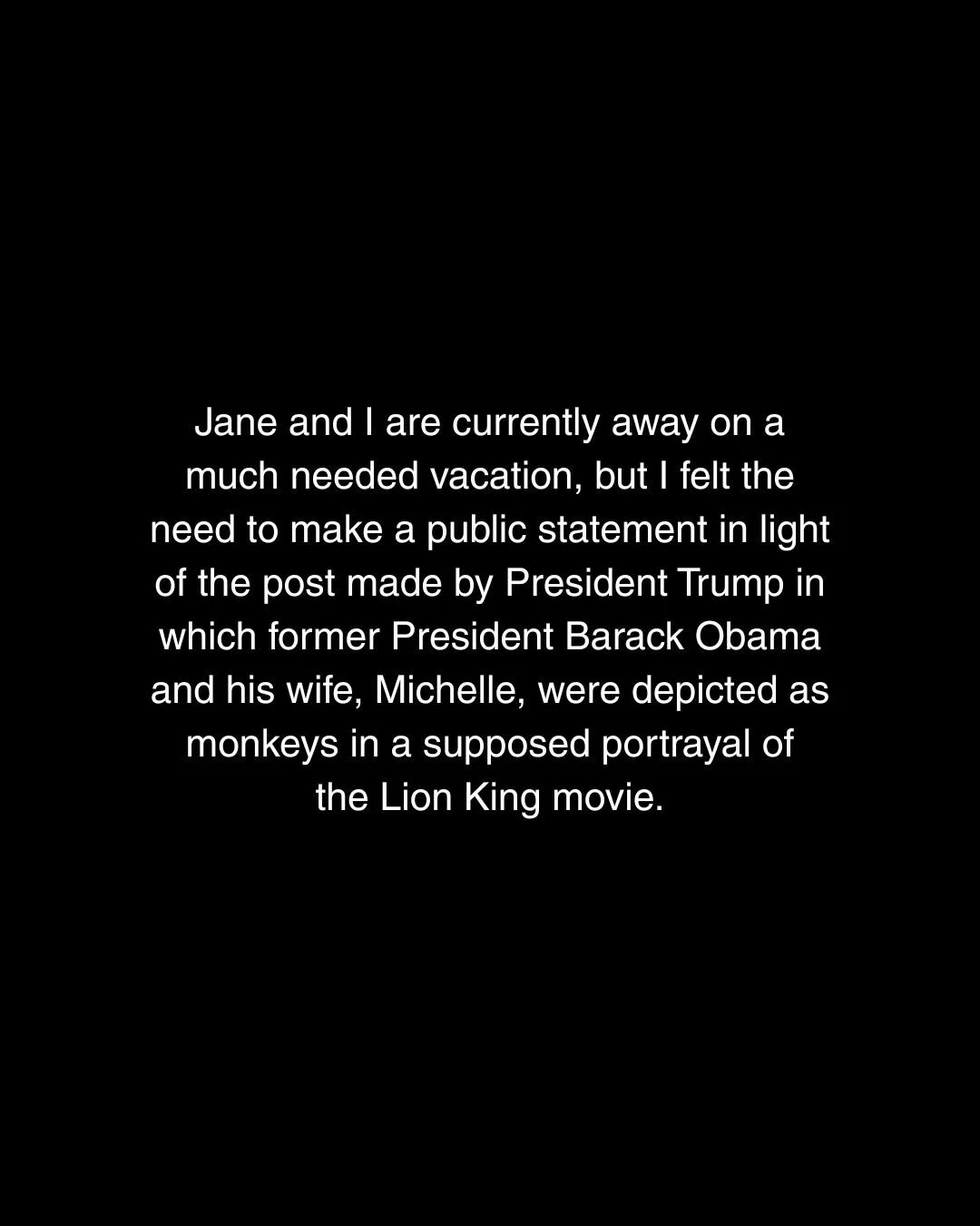 My response to the recent post made by President Trump.