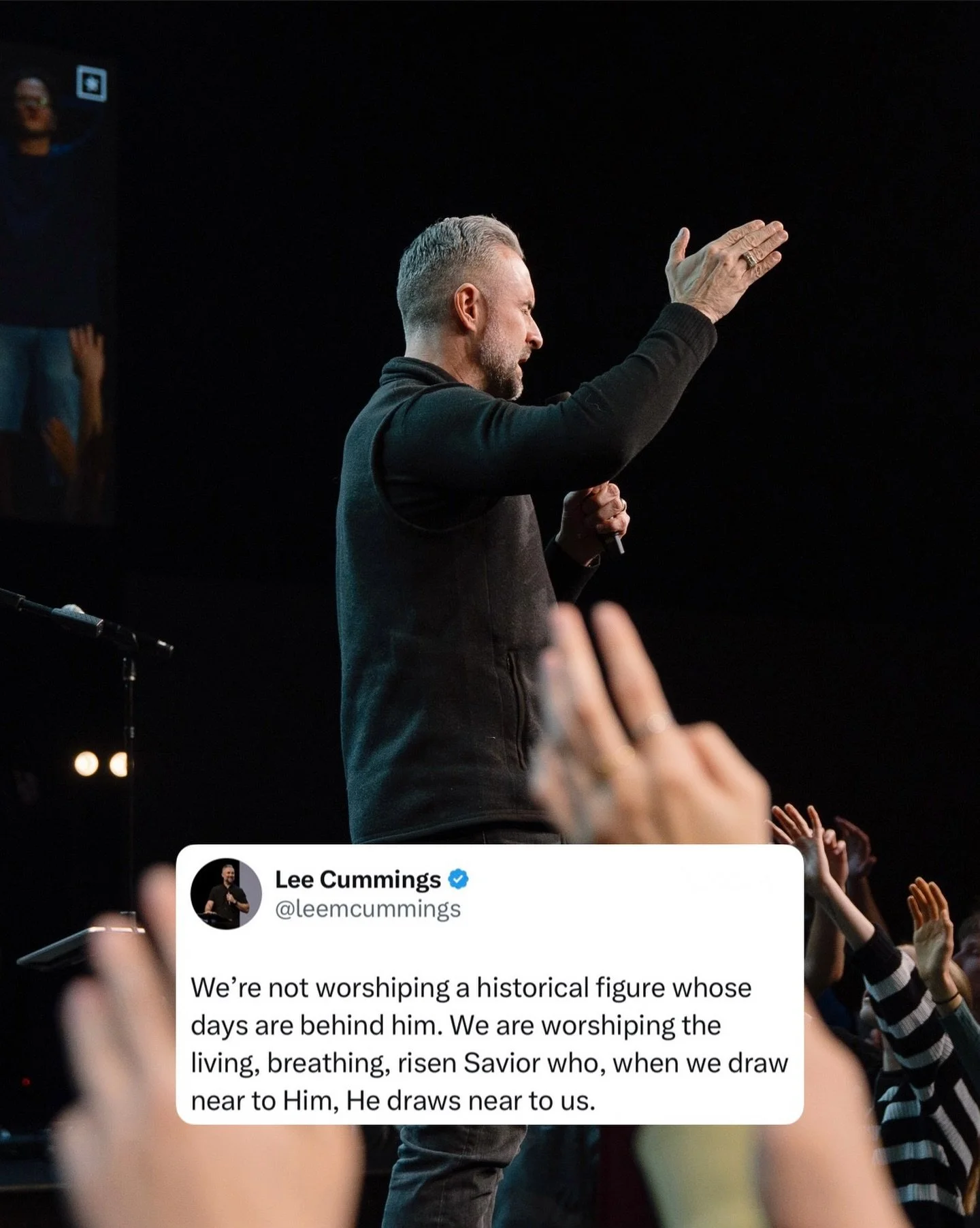 We&rsquo;re not worshiping a historical figure whose days are behind him. We are worshiping the living, breathing, risen Savior who, when we draw near to Him, He draws near to us.