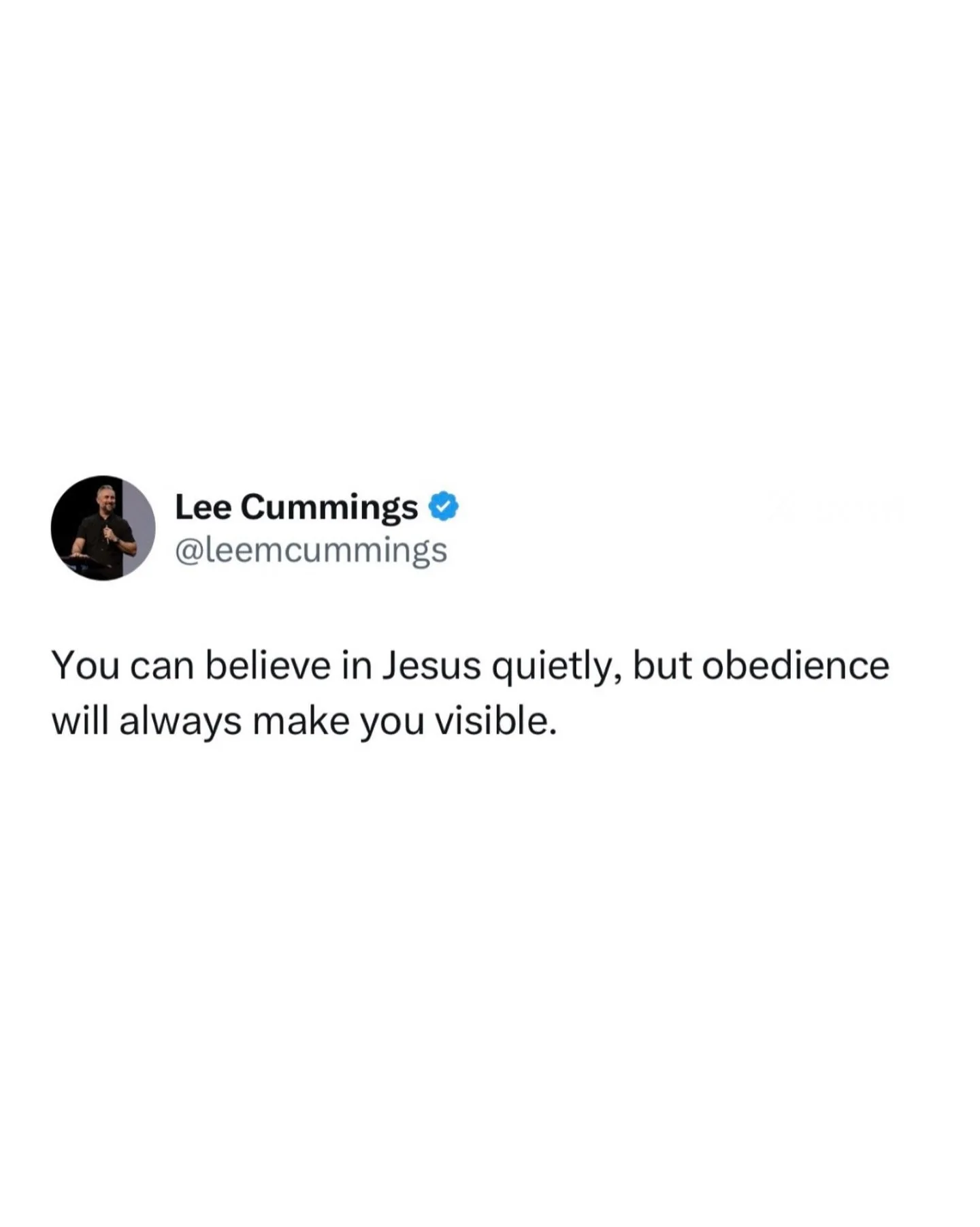 You can believe in Jesus quietly, but obedience will always make you visible.