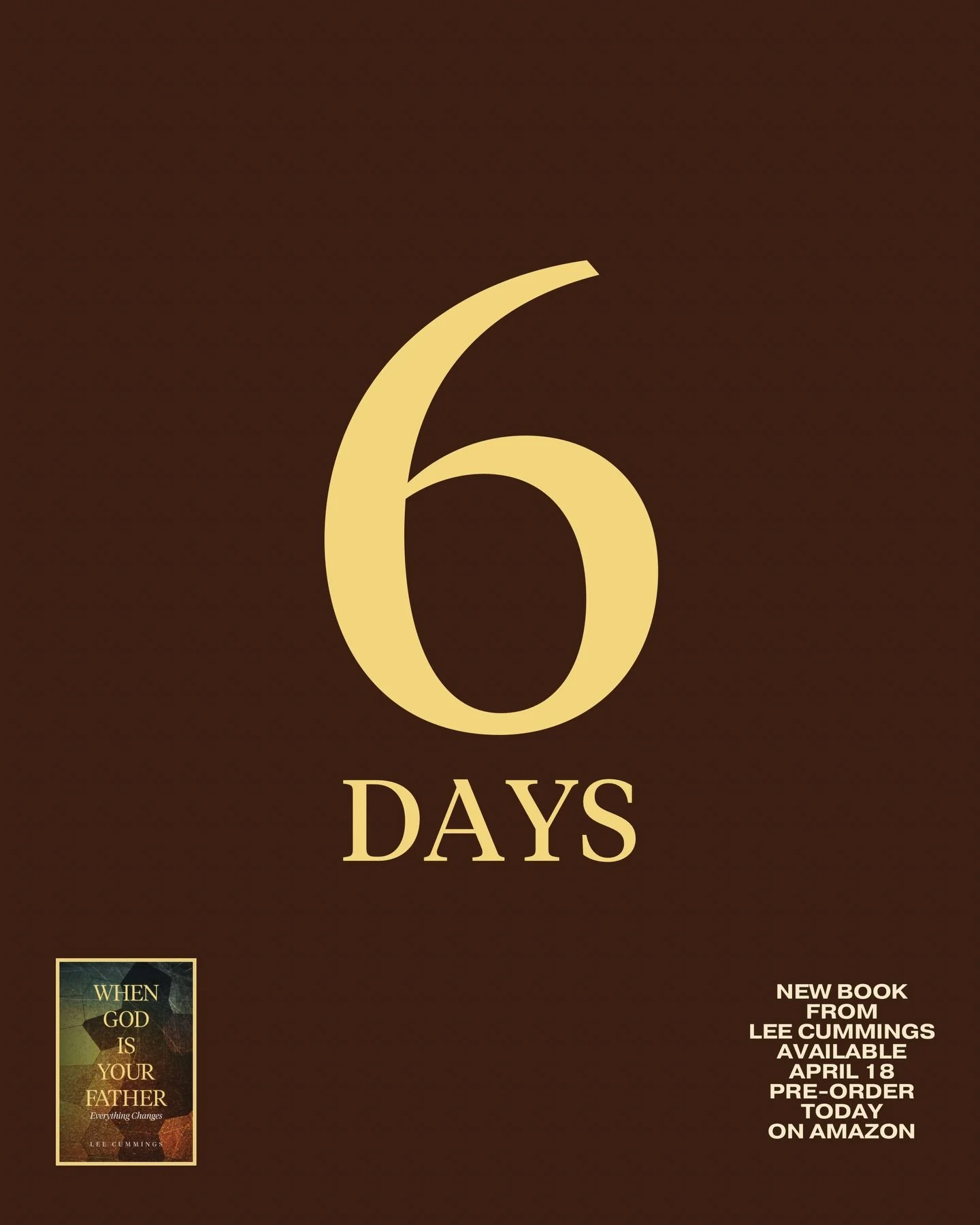 6 DAYS!

My new book &ldquo;WHEN GOD IS YOUR FATHER EVERYTHING CHANGES&rdquo; is almost here.

Pre-order today on Amazon (link in bio) and get it everywhere this Saturday, April 18!