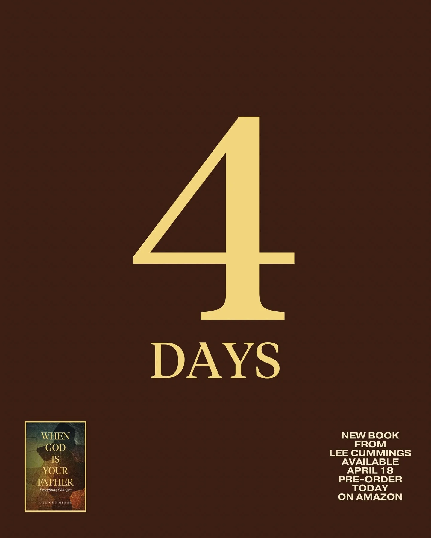 4 DAYS!

My new book &ldquo;WHEN GOD IS YOUR FATHER EVERYTHING CHANGES&rdquo; is almost here.

Pre-order today on Amazon (link in bio) and get it everywhere this Saturday, April 18!