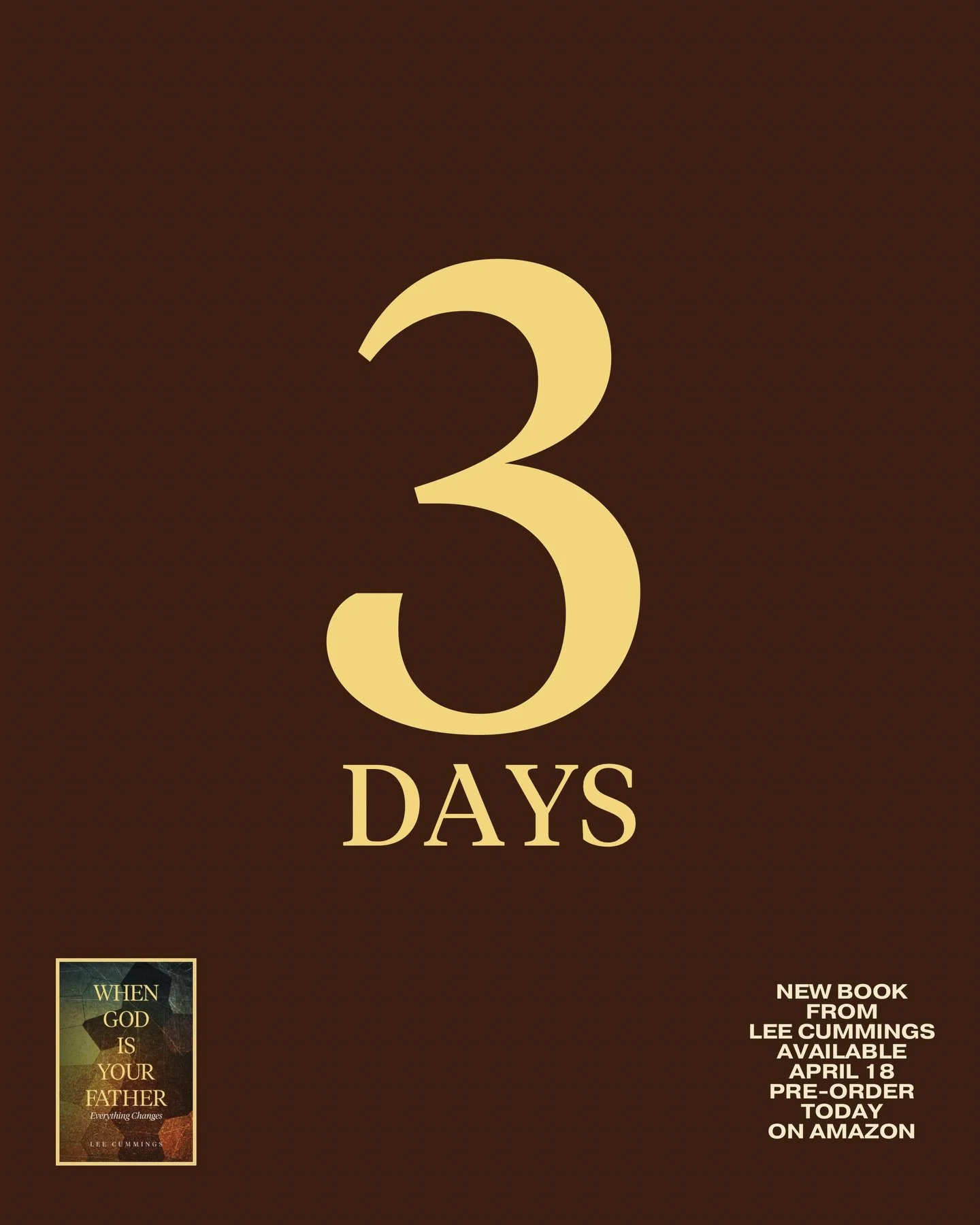 3 DAYS!

My new book &ldquo;WHEN GOD IS YOUR FATHER EVERYTHING CHANGES&rdquo; is almost here.

Pre-order today on Amazon (link in bio) and get it everywhere this Saturday, April 18!