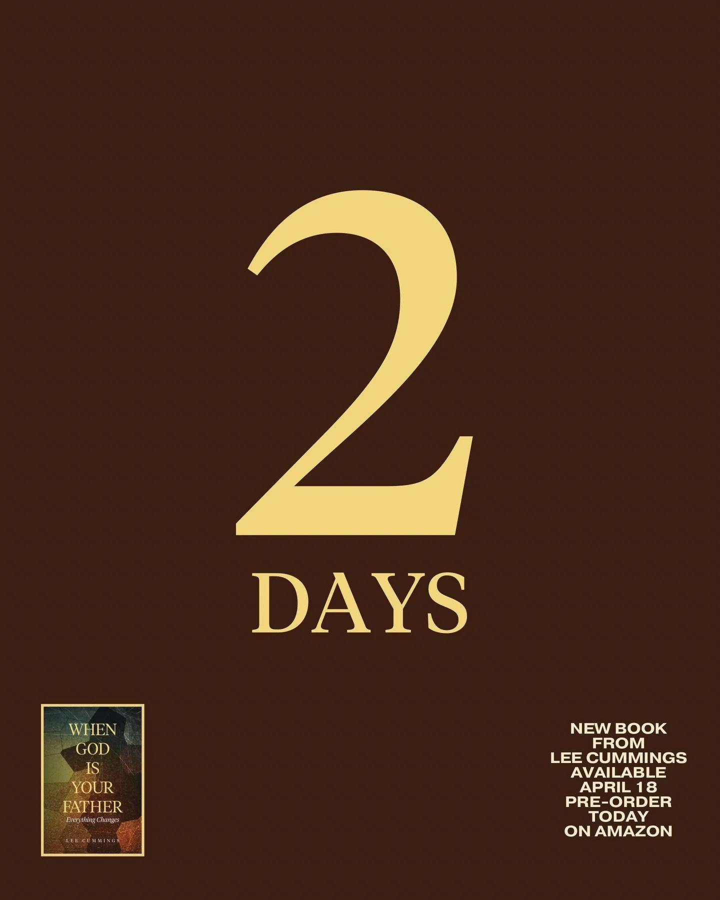 2 DAYS!

My new book &ldquo;WHEN GOD IS YOUR FATHER EVERYTHING CHANGES&rdquo; is almost here.

Pre-order today on Amazon (link in bio) and get it everywhere this Saturday, April 18!