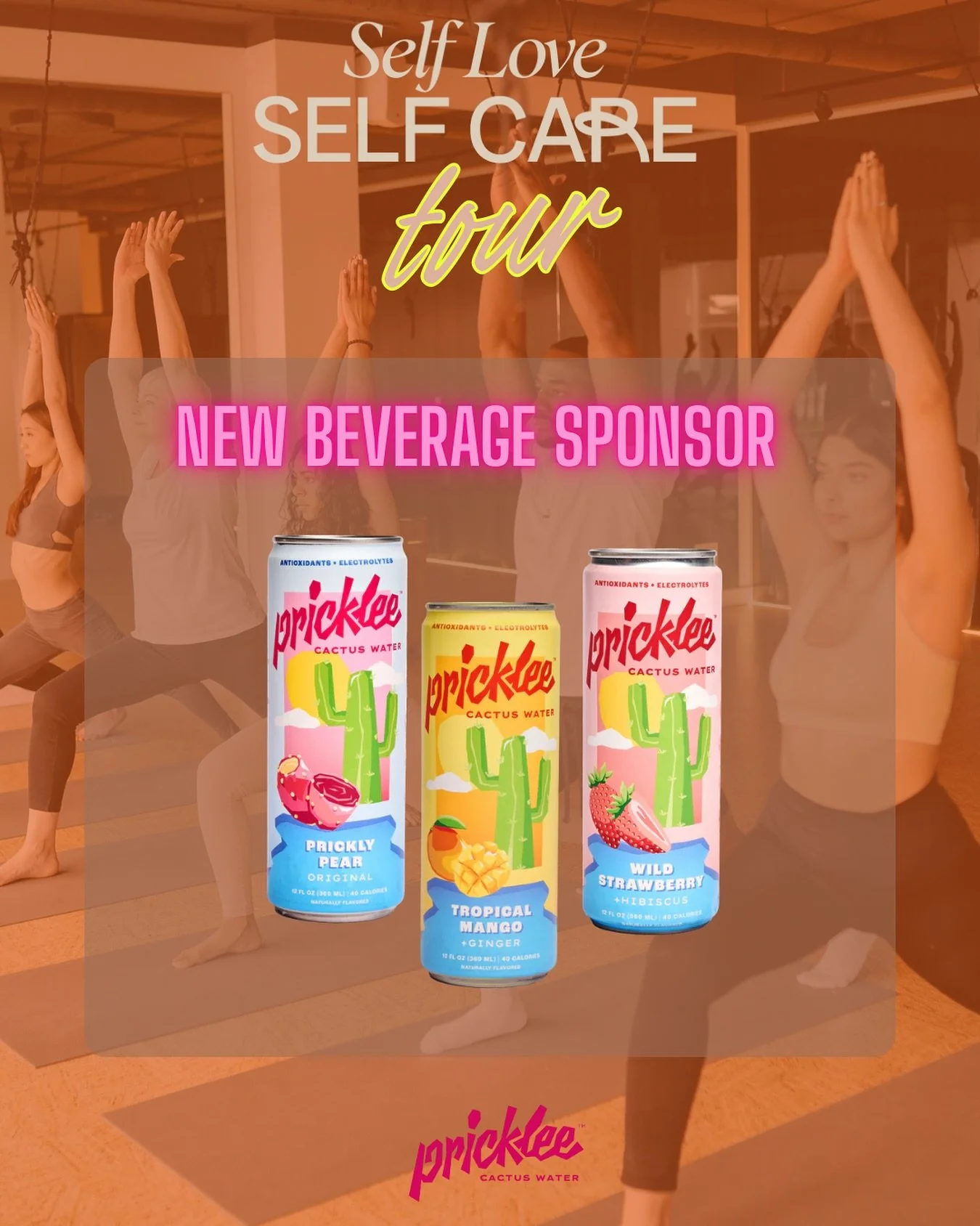 ✨ Big News ✨
We&rsquo;re thrilled to welcome Pricklee as one of our beverage sponsor for the Self Love Self Care Tour! 🌵💧

Pricklee&rsquo;s refreshing cactus water is all about hydration, antioxidants, and feel-good energy &mdash; the perfect match