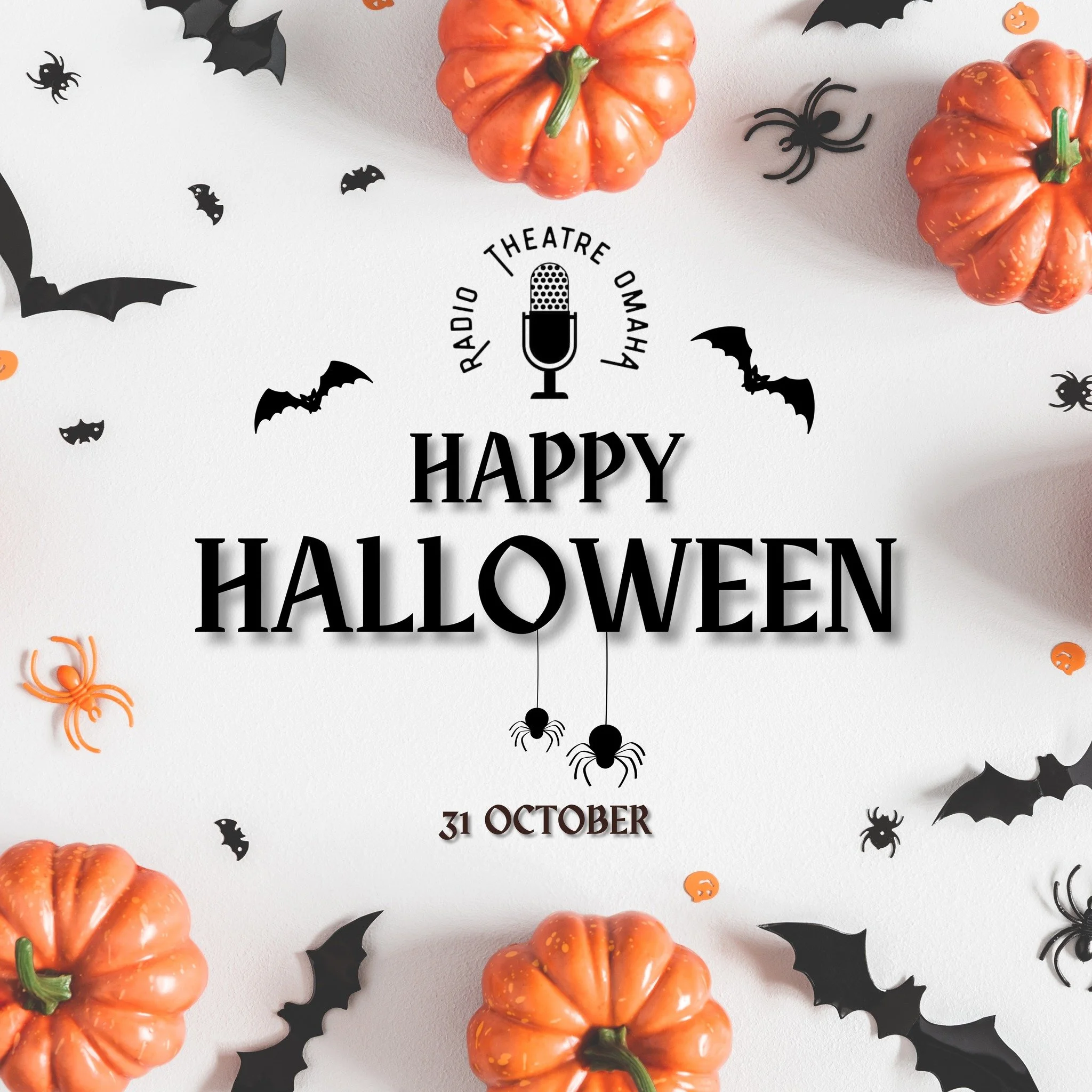 🎃👻 Happy Halloween from Radio Theatre Omaha! 👻🎃
Tonight, as the jack-o’-lanterns glow and the air gets that perfect October chill, we’re sending you spooky (and a little silly) good wishes from all of us here at Radio Theatre Omaha!