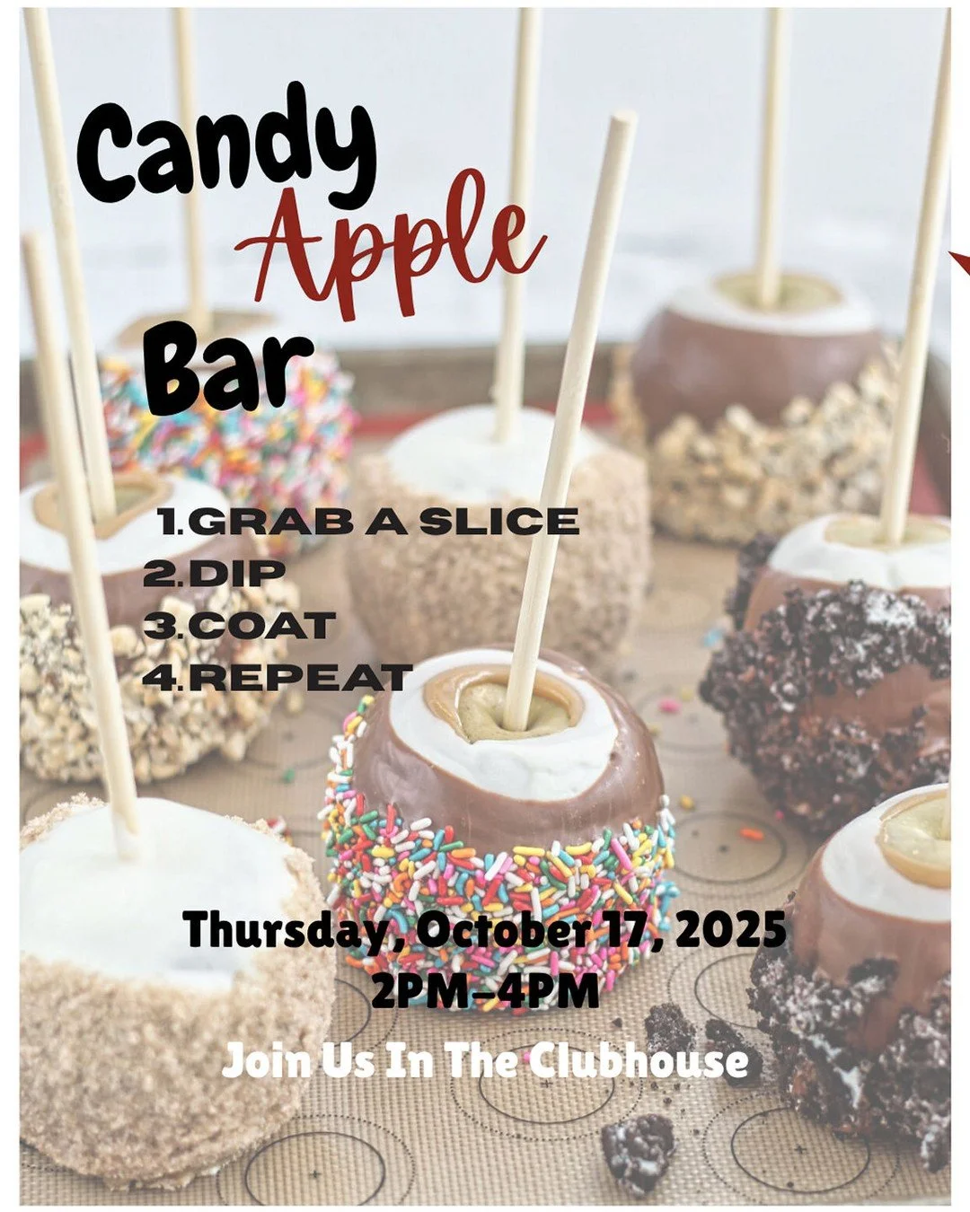 🎉🍏 Get ready for a sweet experience tomorrow at our Candy Apple Bar! Indulge in delicious candy apples and make some fun memories! Don't miss out! 🍬✨ #SweetTreats #CandyAppleBar #FunTimes