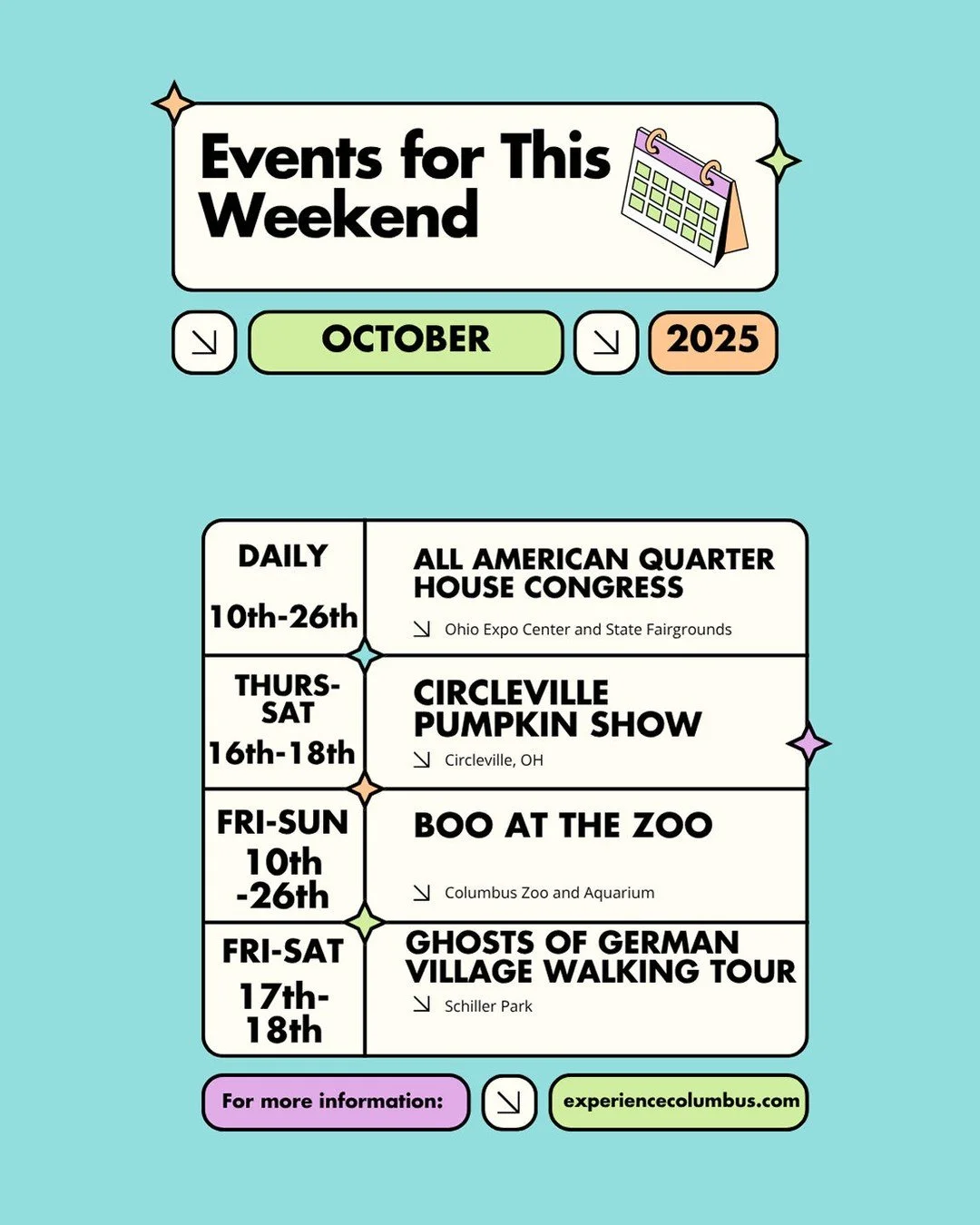 🎉✨ This weekend in Columbus and Central Ohio is packed with excitement and adventures waiting for you! 🌟 From lively shows to amazing live music, there’s something for everyone to enjoy! 🥳🍂 Or how about diving into deliciousness at the Pump