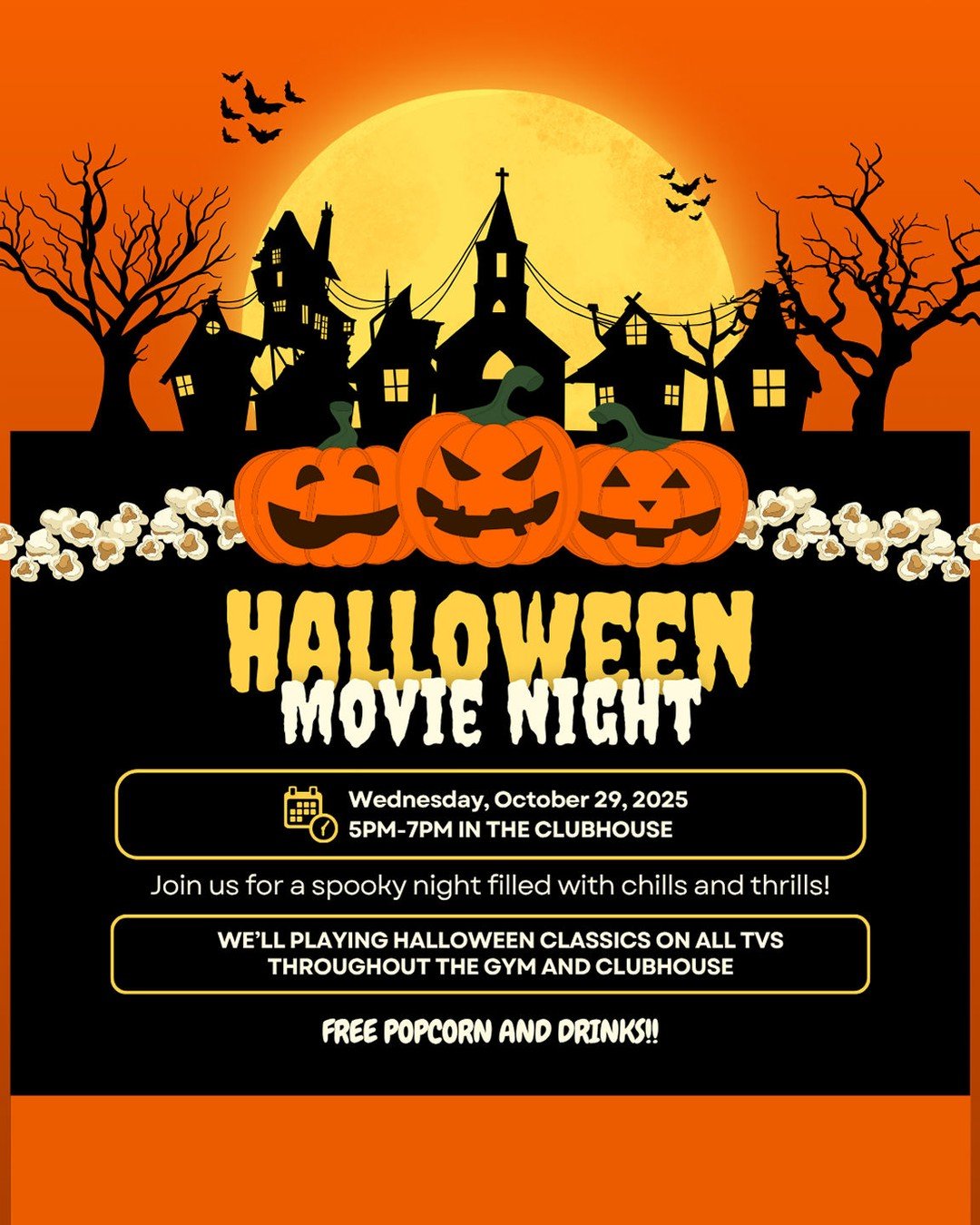 🎃👻 It&rsquo;s finally here, Luxe 88! Join us today from 5 PM to 7 PM in the clubhouse for a spine-tingling Halloween Movie Day! 🍿

📅 Don't miss your chance to enjoy some classic spooky flicks and create unforgettable memories. We can't wait to se