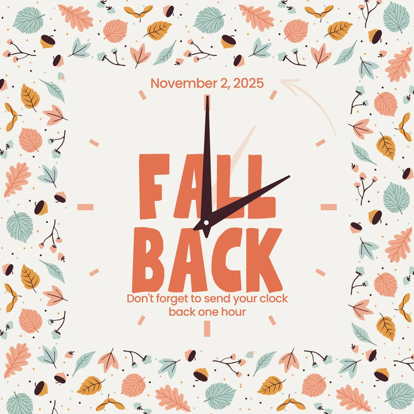 🌟 It&rsquo;s that time of year again! Don&rsquo;t forget to FALL BACK this Sunday morning! 🕰️ As we set our clocks back an hour, take a moment to enjoy that extra hour of cozy fall vibes! 🍂✨ 

Just for fun, snap a pic of your cozy fall setup at ho